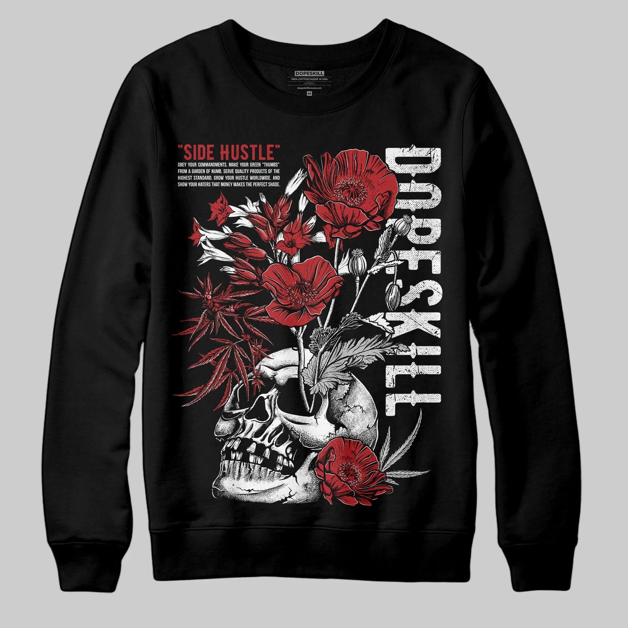 Flu Game 12s DopeSkill Sweatshirt Side Hustle Graphic sold by DopeSkill