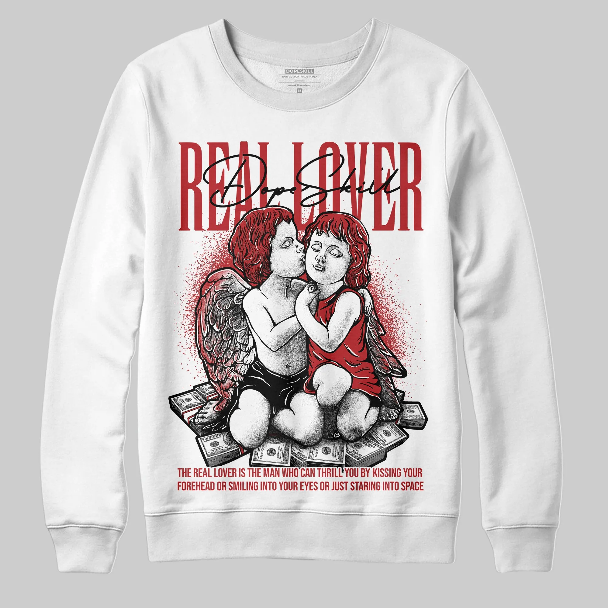 Flu Game 12s DopeSkill Sweatshirt Real Lover Graphic sold by DopeSkill product image thumbnail 2