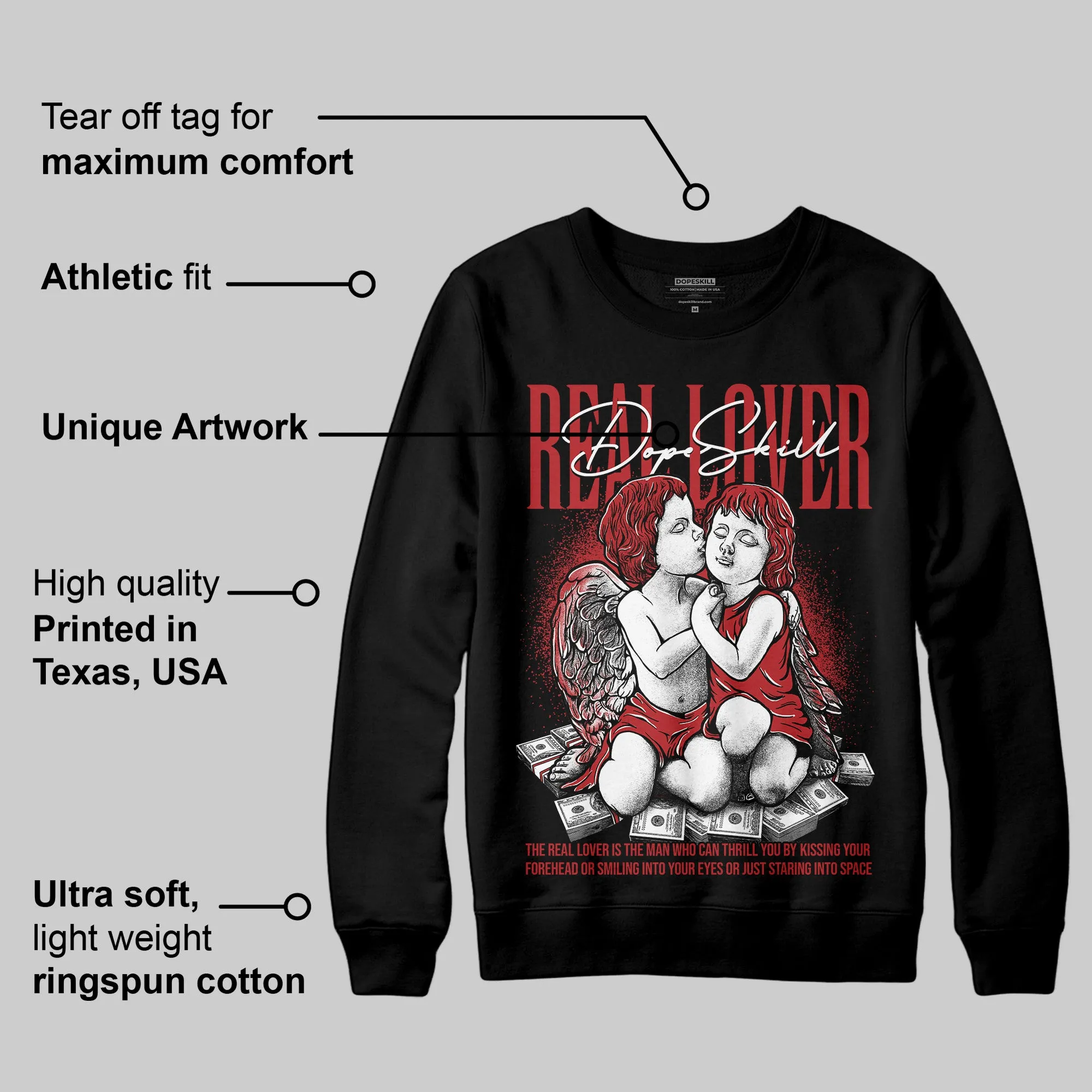Flu Game 12s DopeSkill Sweatshirt Real Lover Graphic sold by DopeSkill product image thumbnail 3