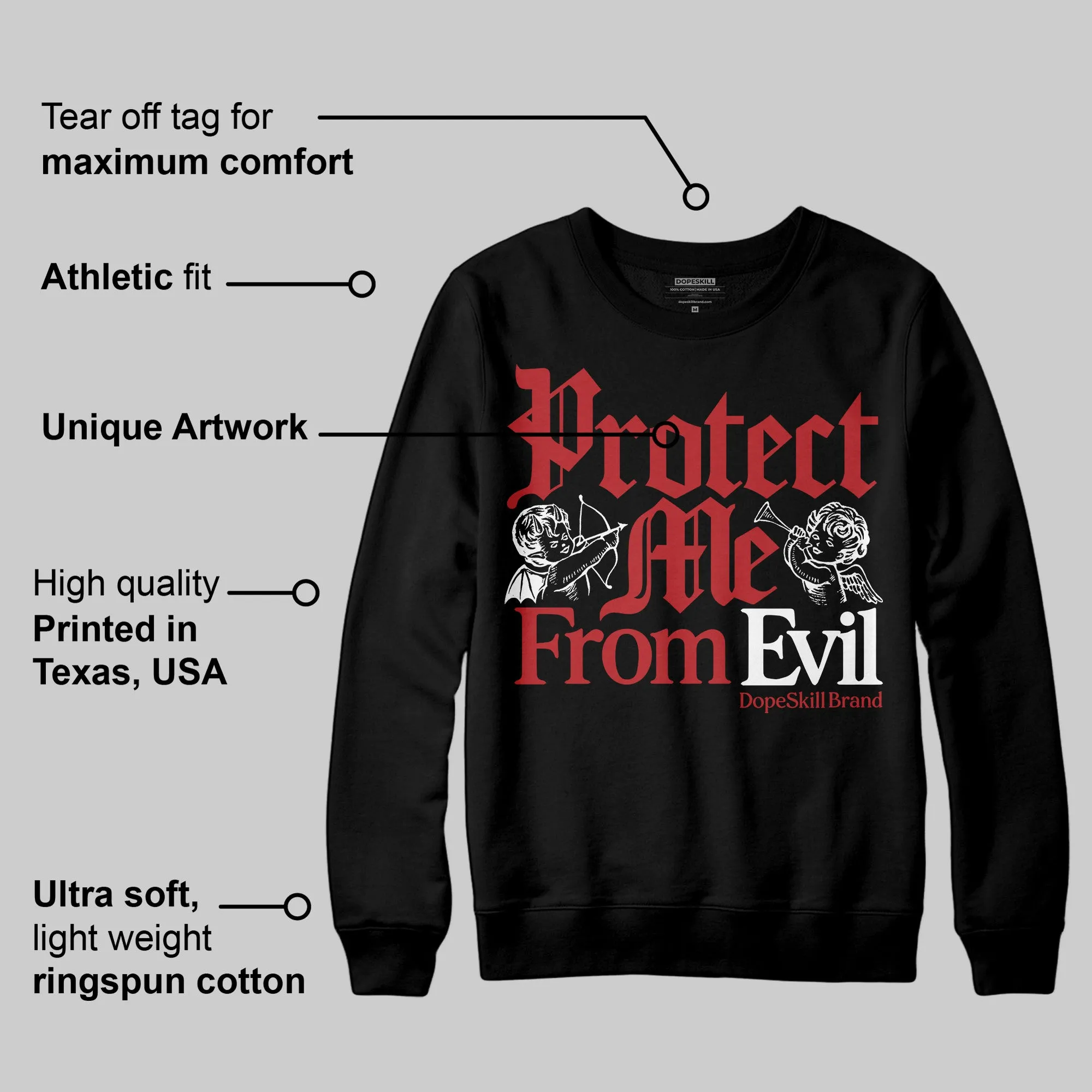 Flu Game 12s DopeSkill Sweatshirt Protect Me From Evil Graphic sold by DopeSkill product image thumbnail 3