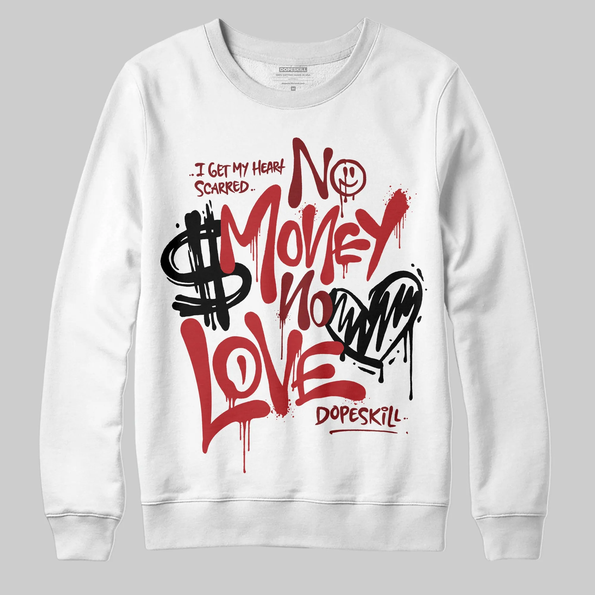 Flu Game 12s DopeSkill Sweatshirt No Money No Love Typo Graphic sold by DopeSkill product image thumbnail 2