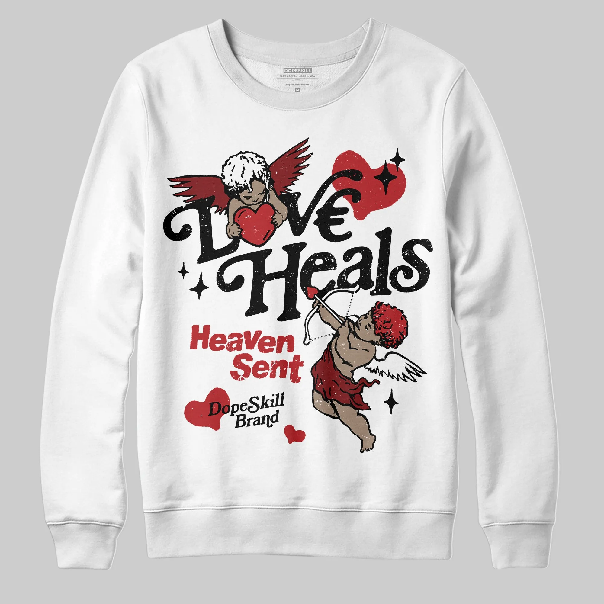 Flu Game 12s DopeSkill Sweatshirt New Love Heals Graphic sold by DopeSkill product image thumbnail 2