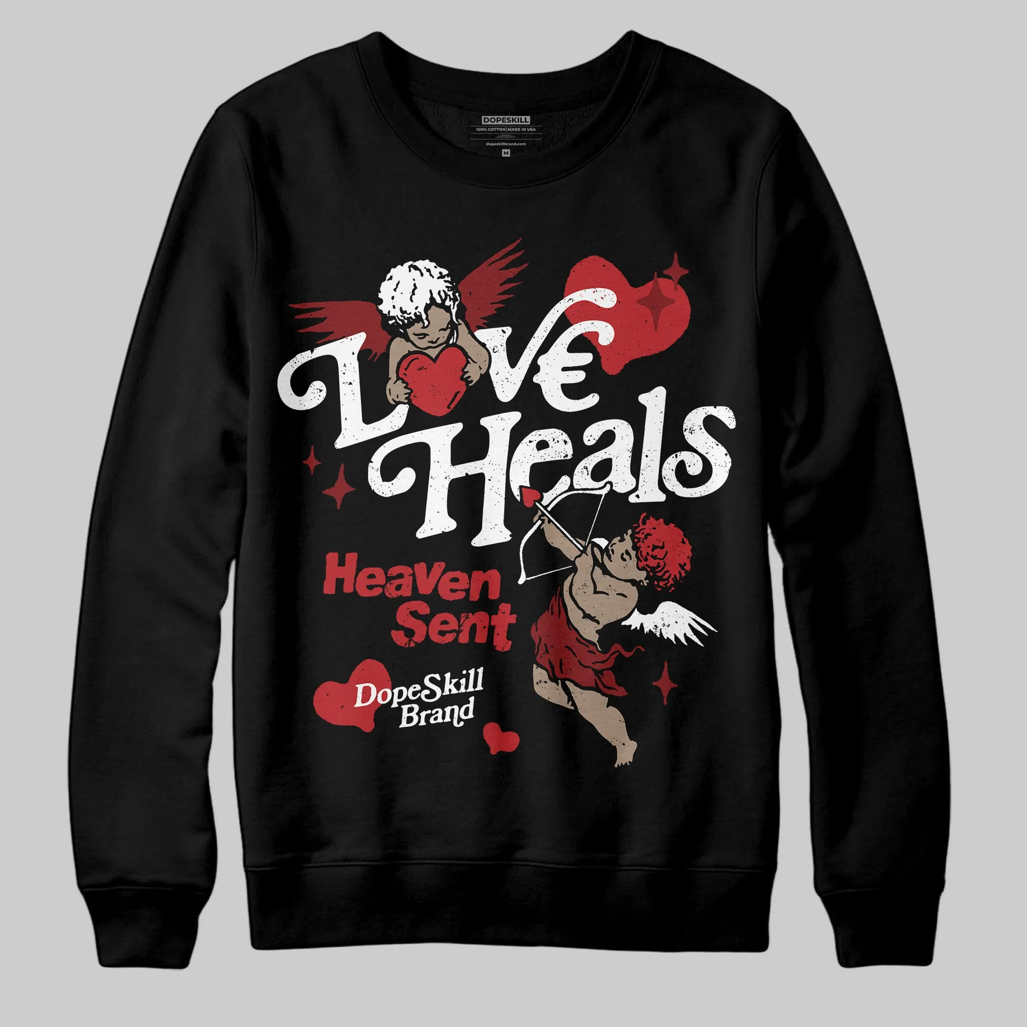 Flu Game 12s DopeSkill Sweatshirt New Love Heals Graphic sold by DopeSkill
