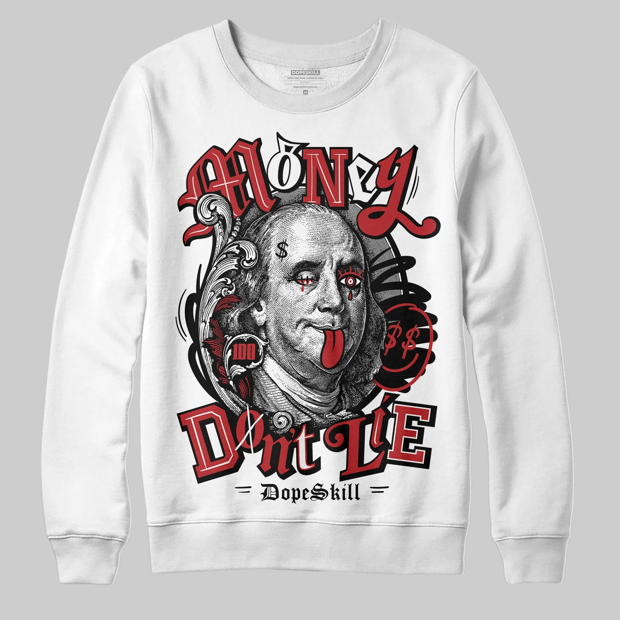 Flu Game 12s DopeSkill Sweatshirt Money Don't Lie Graphic sold by DopeSkill product image thumbnail 2