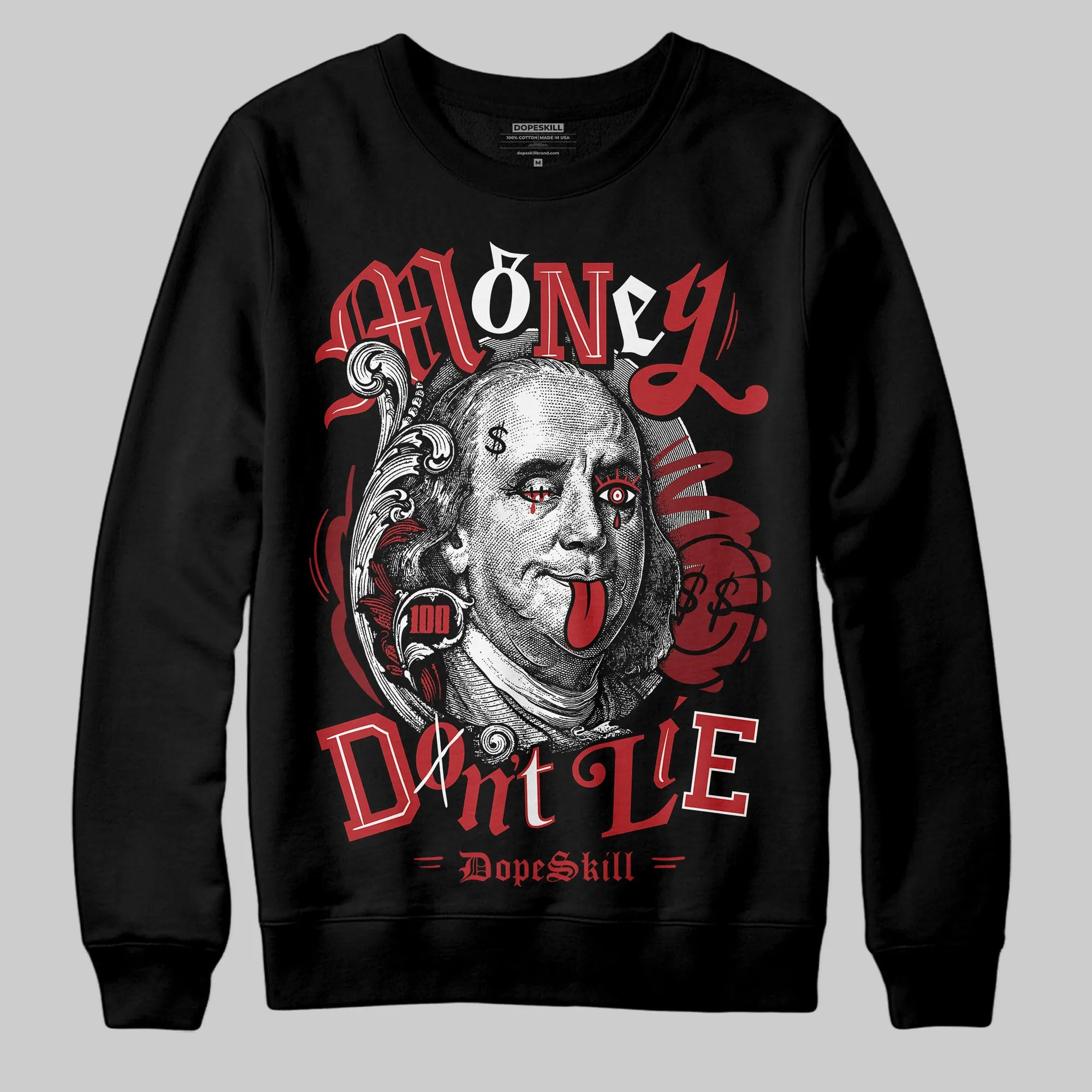 Flu Game 12s DopeSkill Sweatshirt Money Don't Lie Graphic sold by DopeSkill