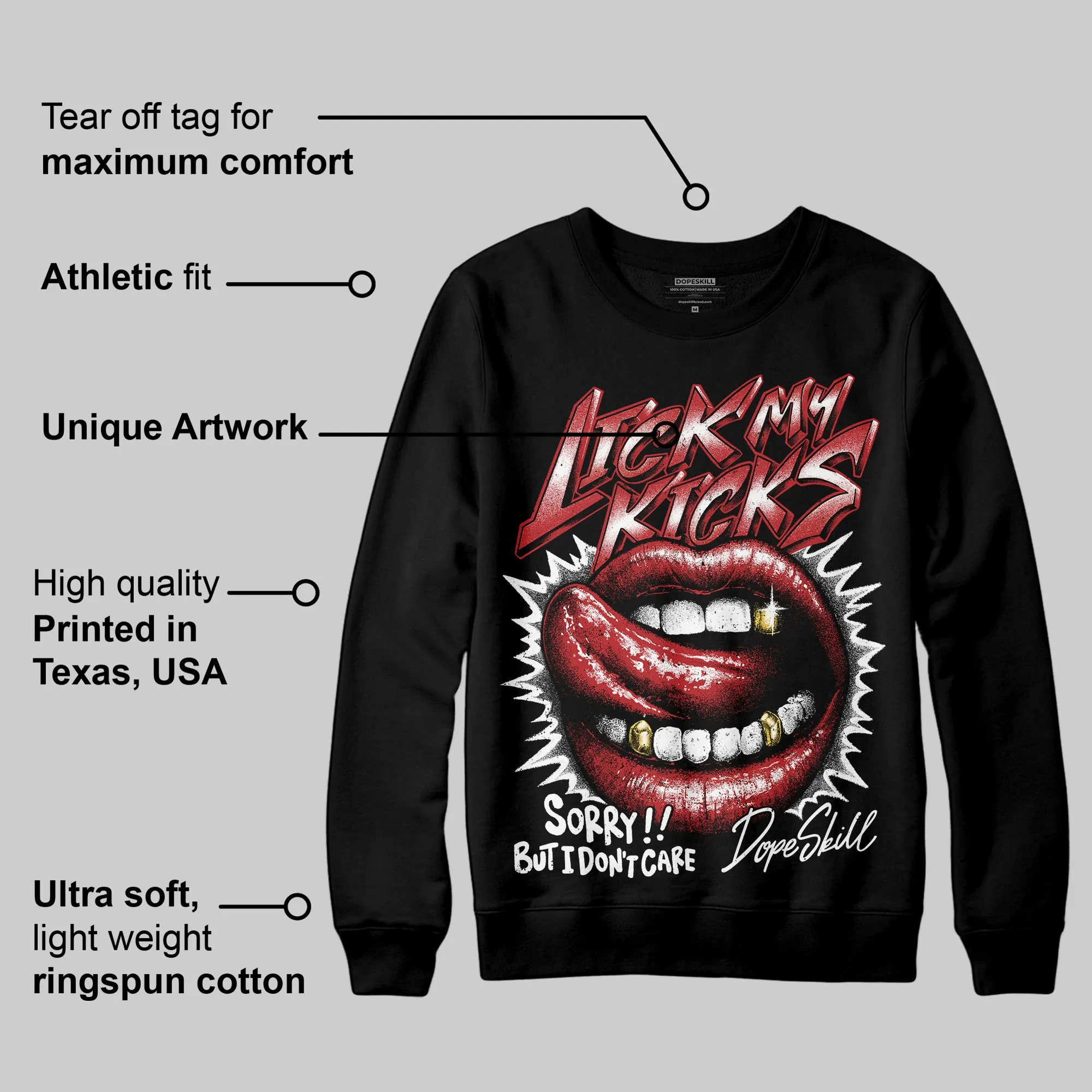 Flu Game 12s DopeSkill Sweatshirt Lick My Kicks Graphic sold by DopeSkill product image thumbnail 3