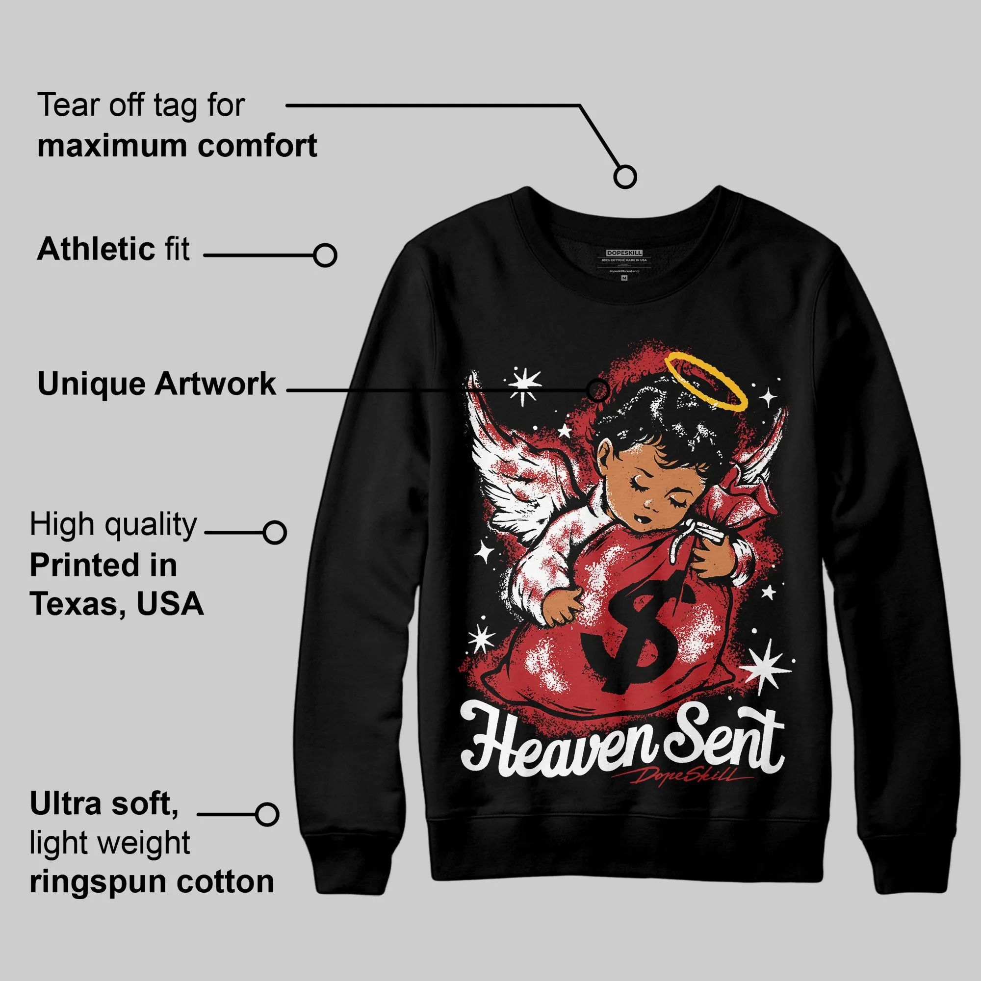 Flu Game 12s DopeSkill Sweatshirt Heaven Sent Graphic sold by DopeSkill product image thumbnail 3
