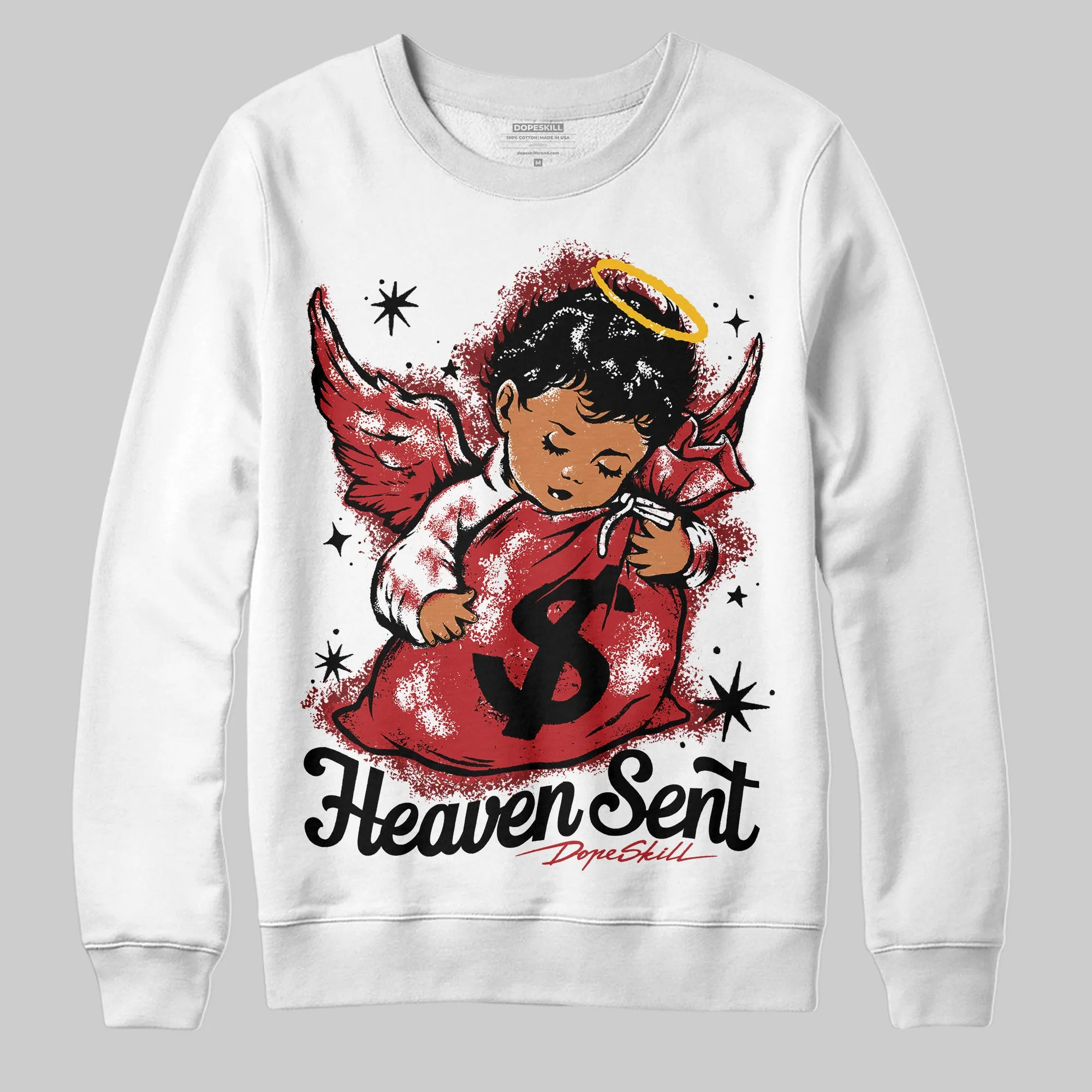 Flu Game 12s DopeSkill Sweatshirt Heaven Sent Graphic sold by DopeSkill product image thumbnail 2