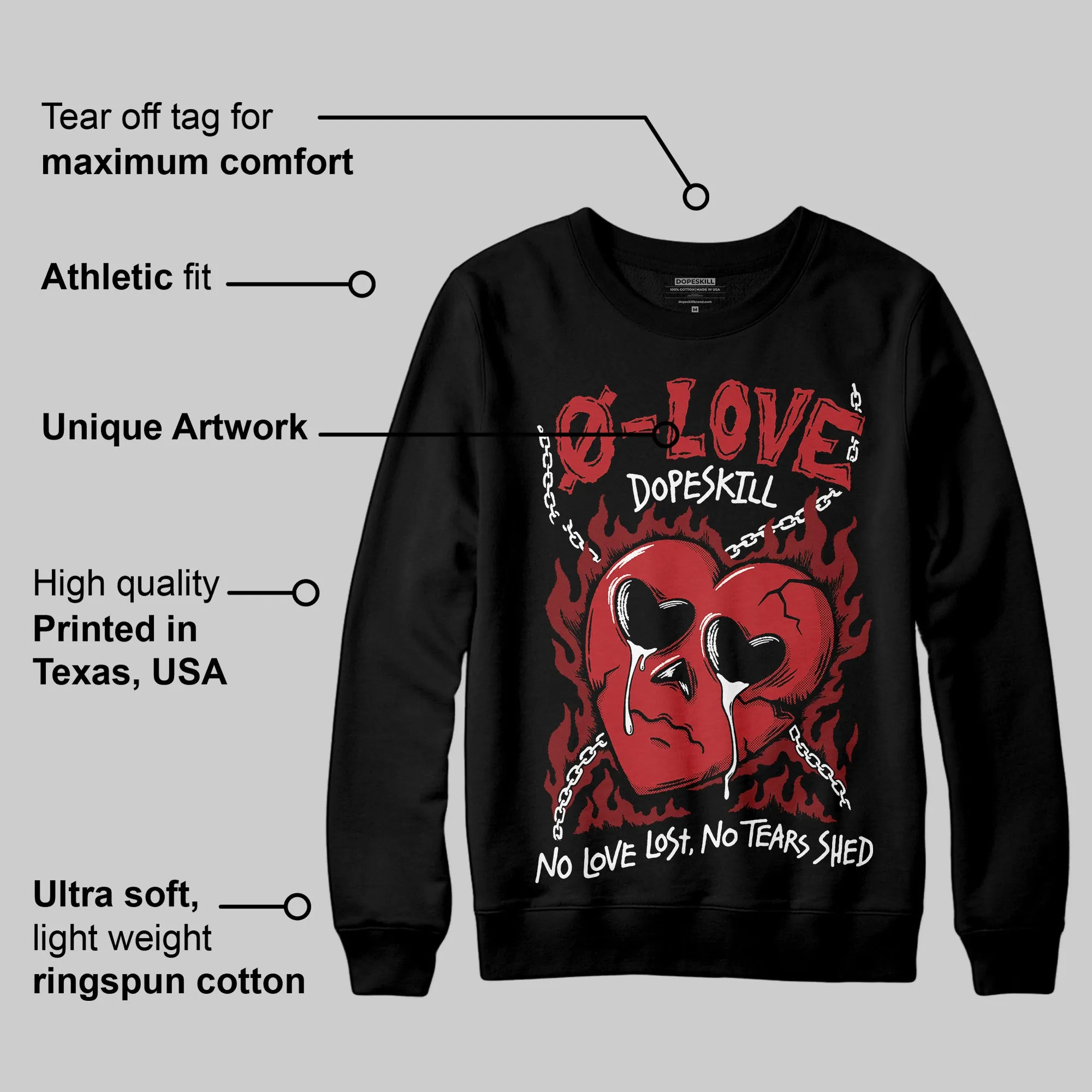 Flu Game 12s DopeSkill Sweatshirt Crying Heart Graphic sold by DopeSkill product image thumbnail 3