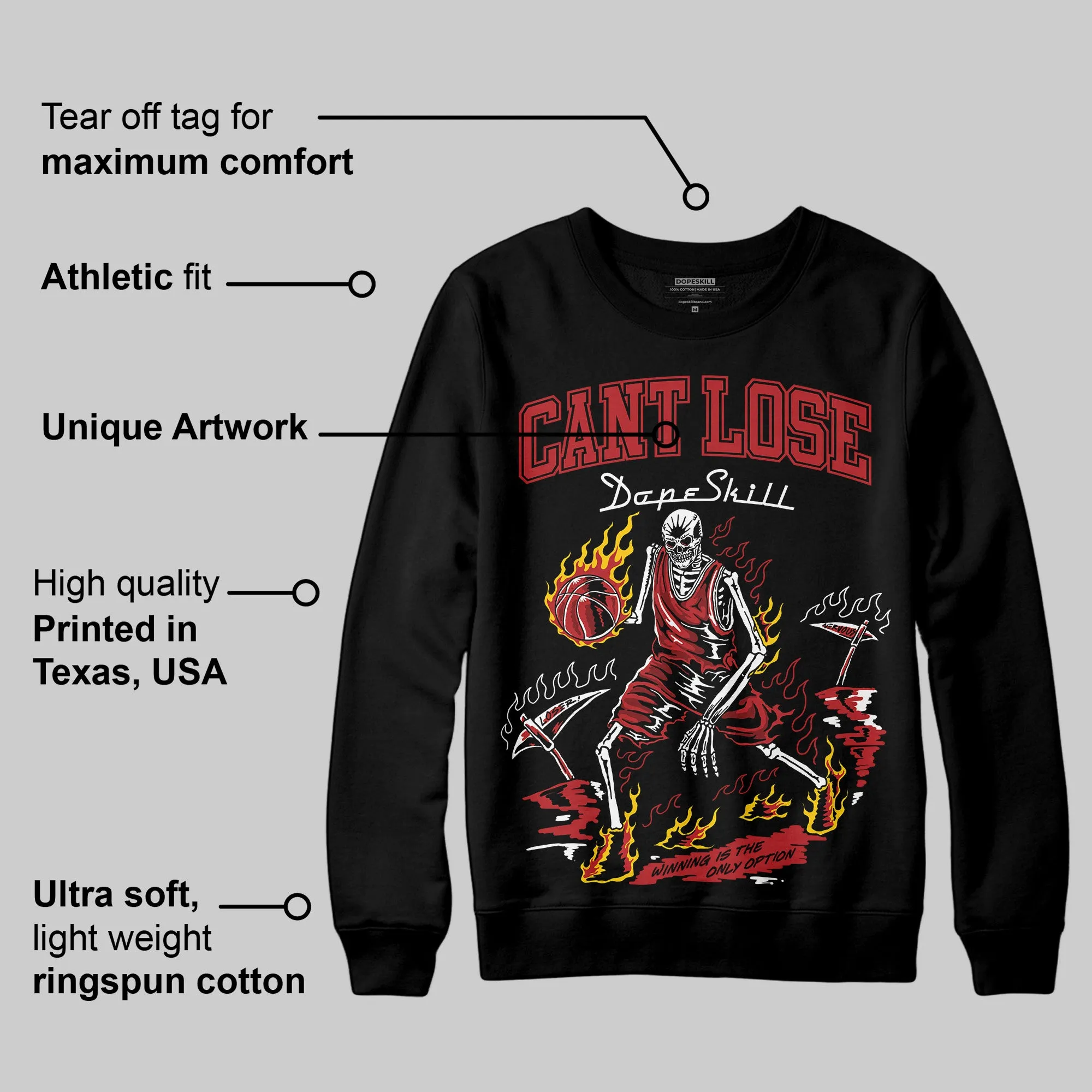 Flu Game 12s DopeSkill Sweatshirt Cant Lose Graphic sold by DopeSkill product image thumbnail 3