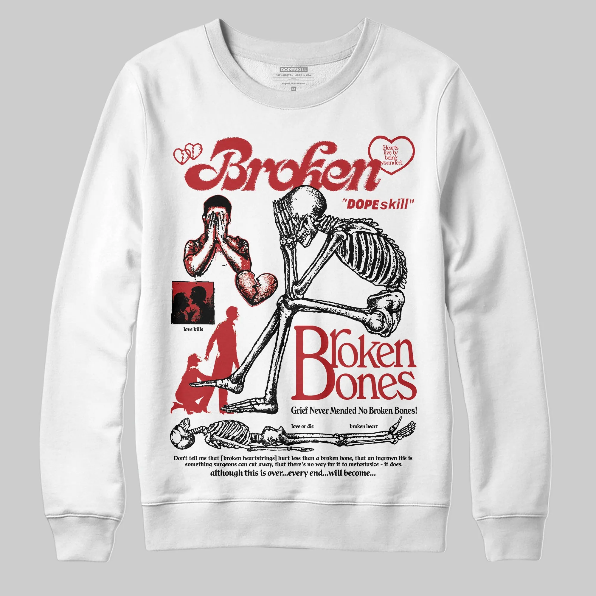 Flu Game 12s DopeSkill Sweatshirt Broken Bones Graphic sold by DopeSkill product image thumbnail 2