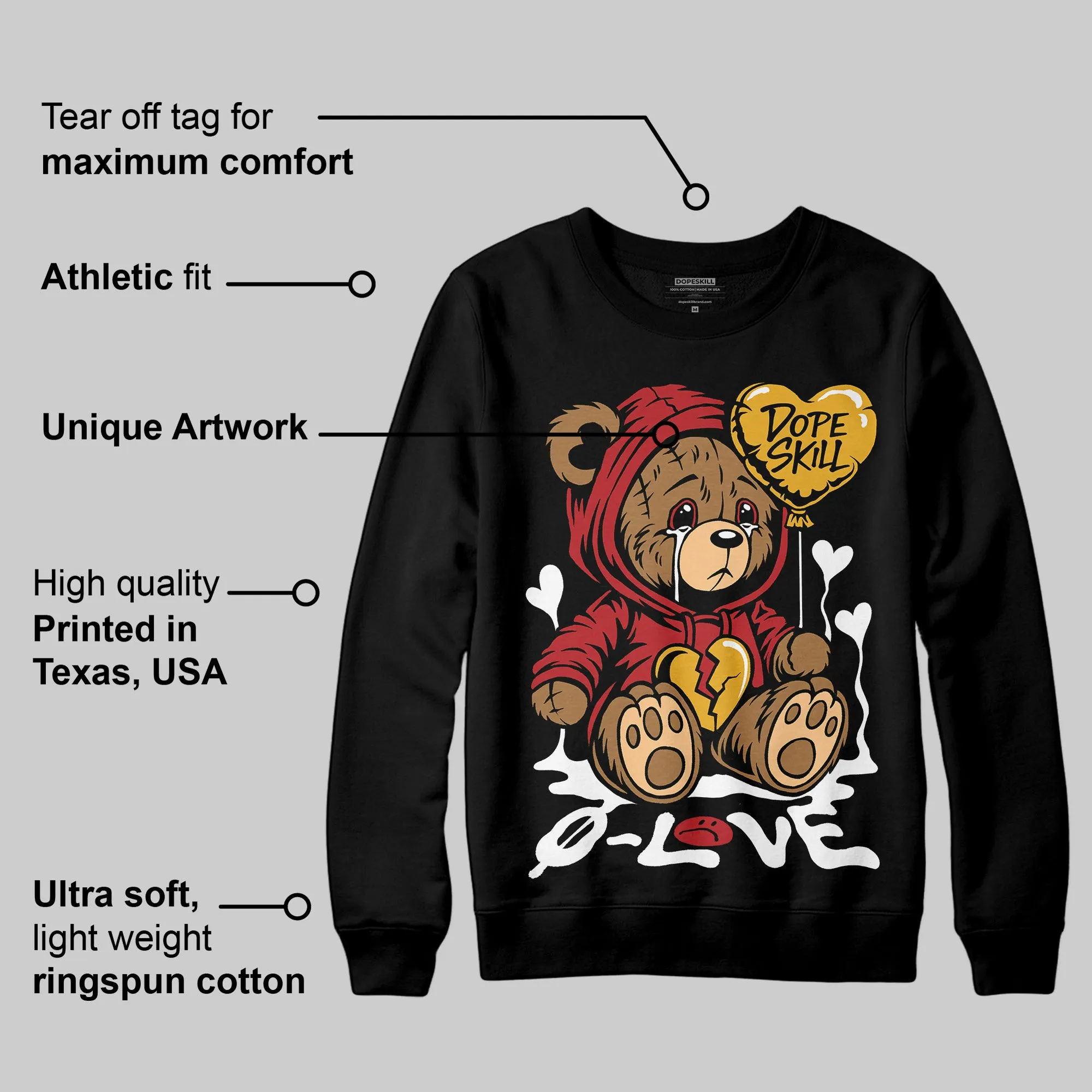 Flu Game 12s DopeSkill Sweatshirt Broken Bear Graphic sold by DopeSkill product image thumbnail 3