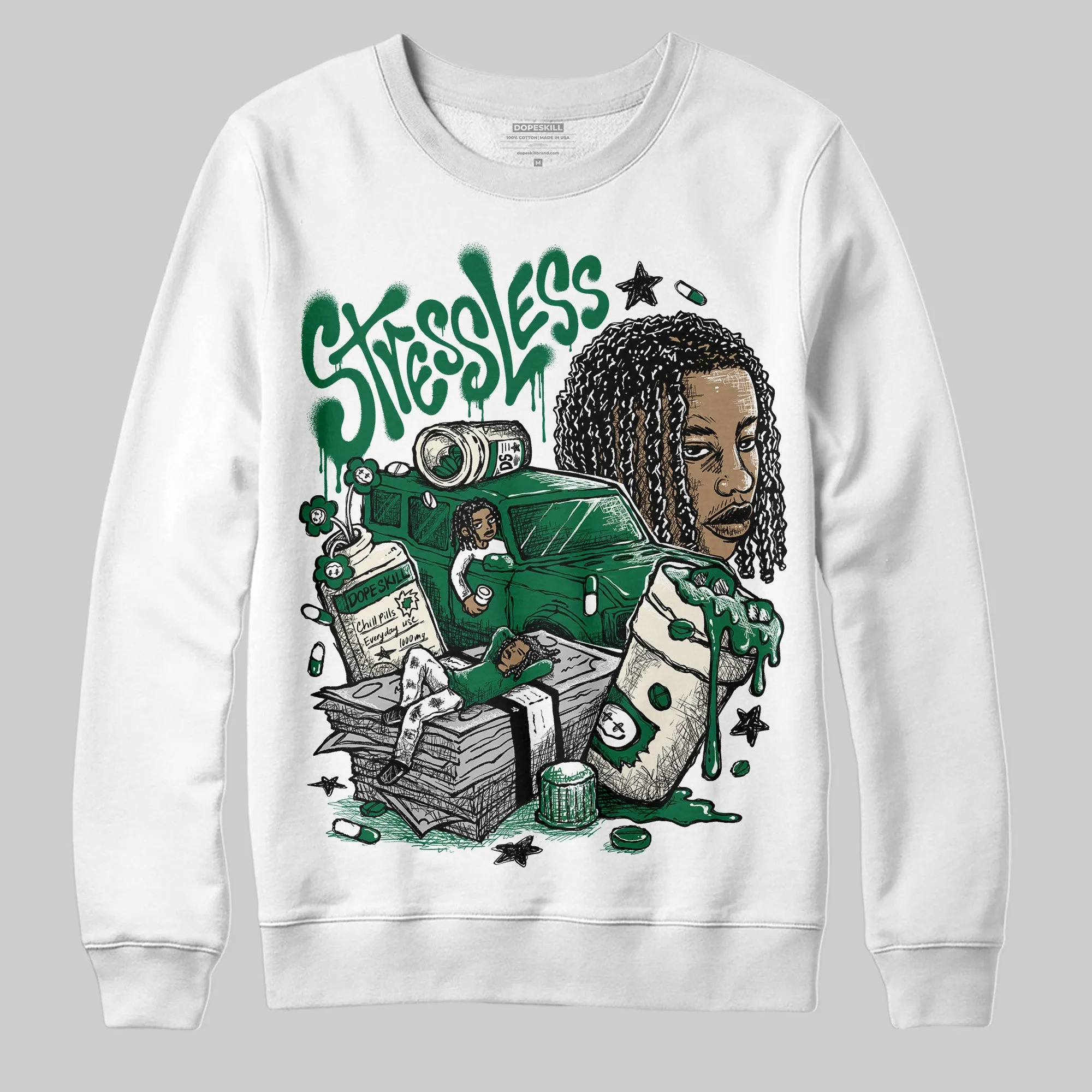Pine Green 13s DopeSkill Sweatshirt Stressless Graphic sold by DopeSkill