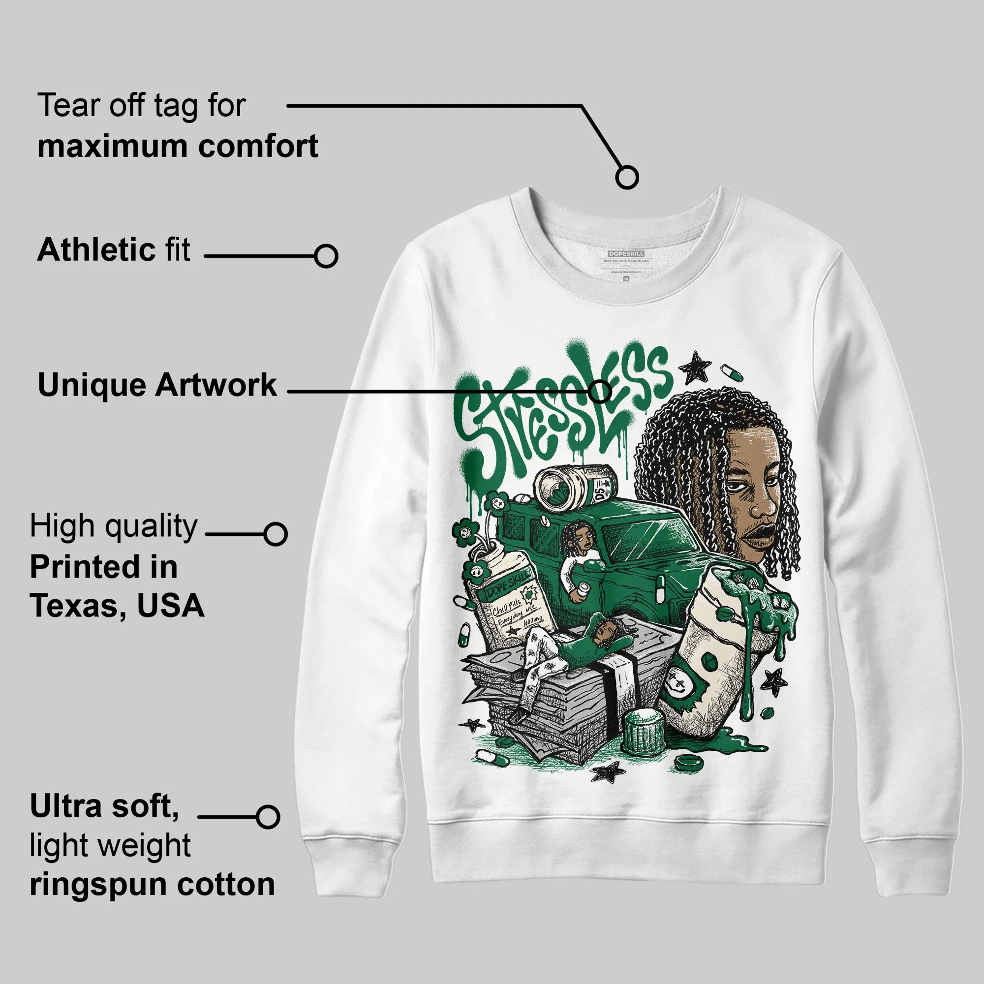 Pine Green 13s DopeSkill Sweatshirt Stressless Graphic sold by DopeSkill product image thumbnail 3