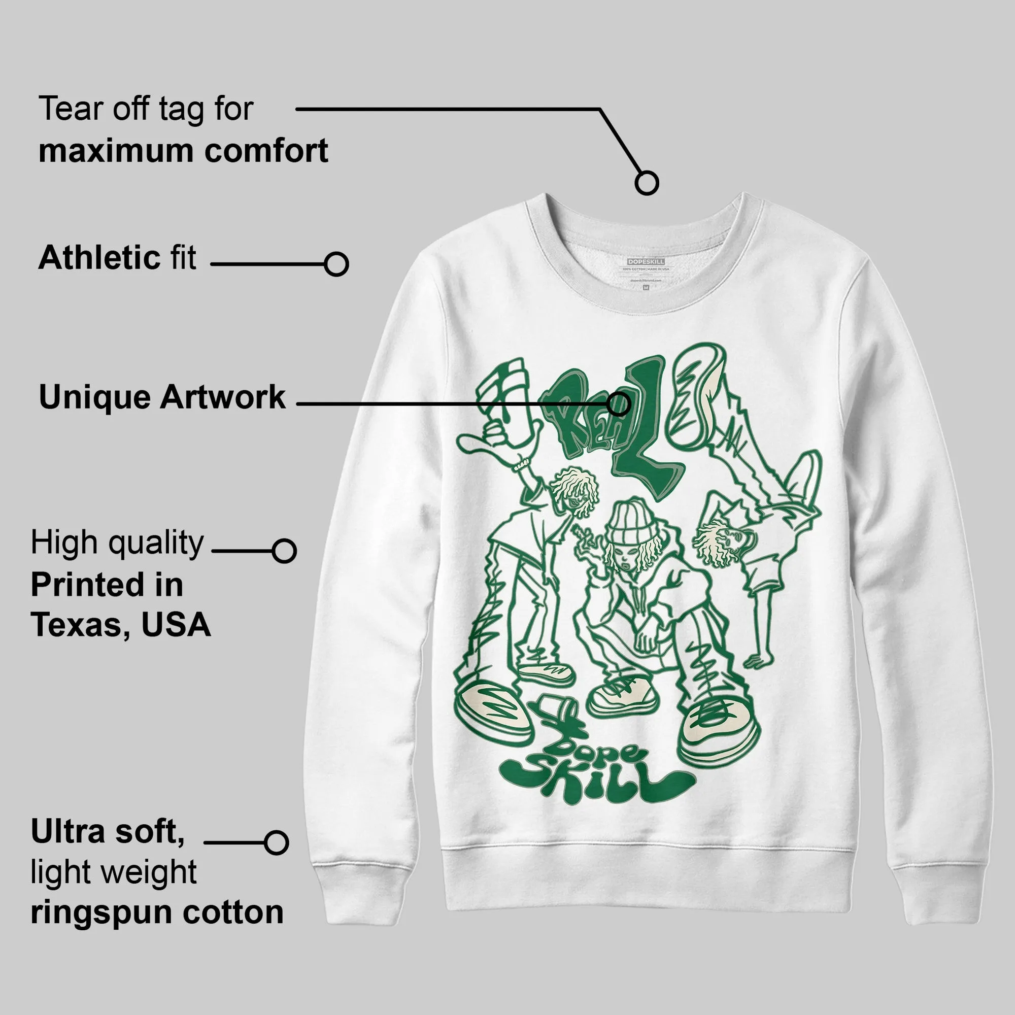 Pine Green 13s DopeSkill Sweatshirt Real Y2K Players Graphic sold by DopeSkill product image thumbnail 3