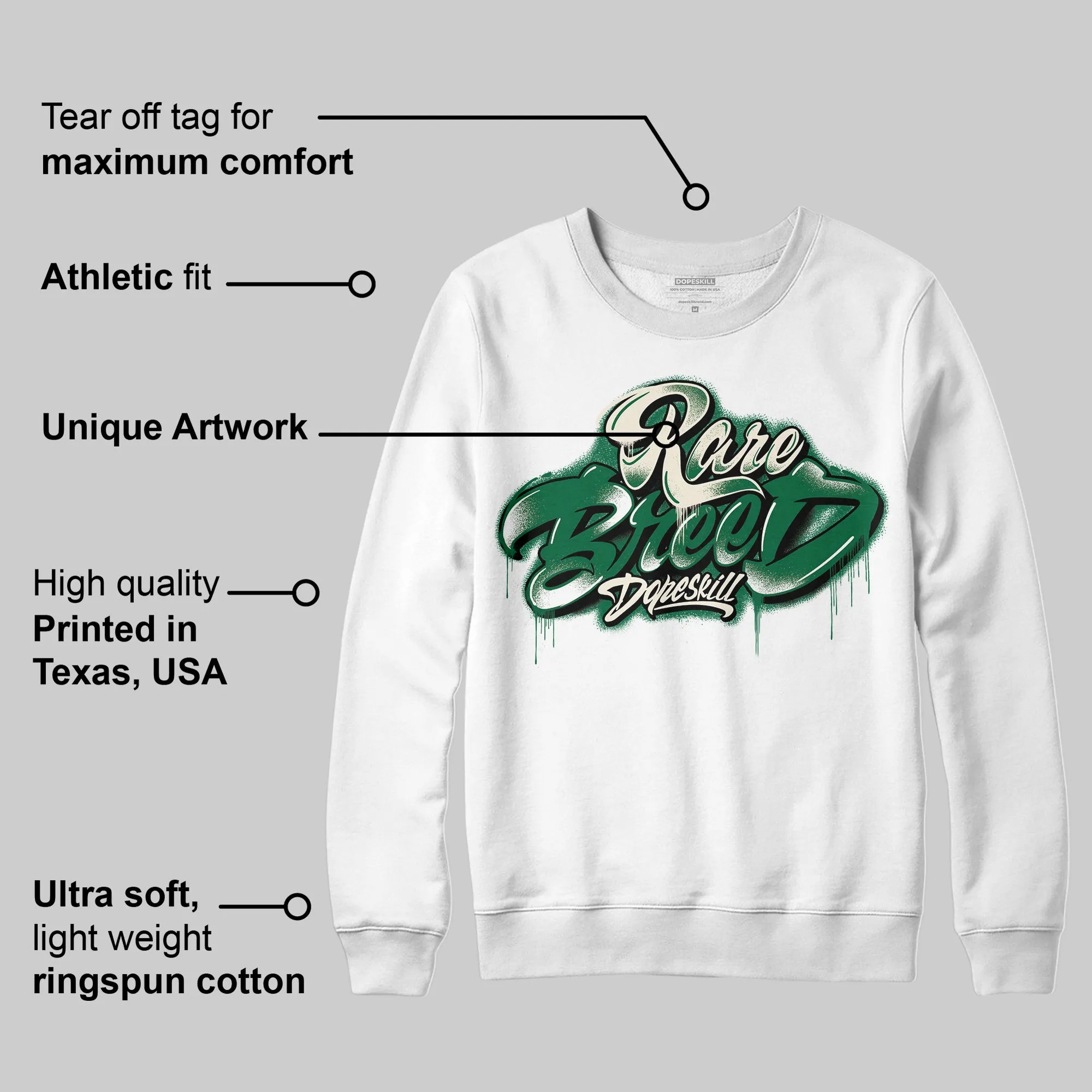 Pine Green 13s DopeSkill Sweatshirt Rare Breed Type Graphic sold by DopeSkill product image thumbnail 3
