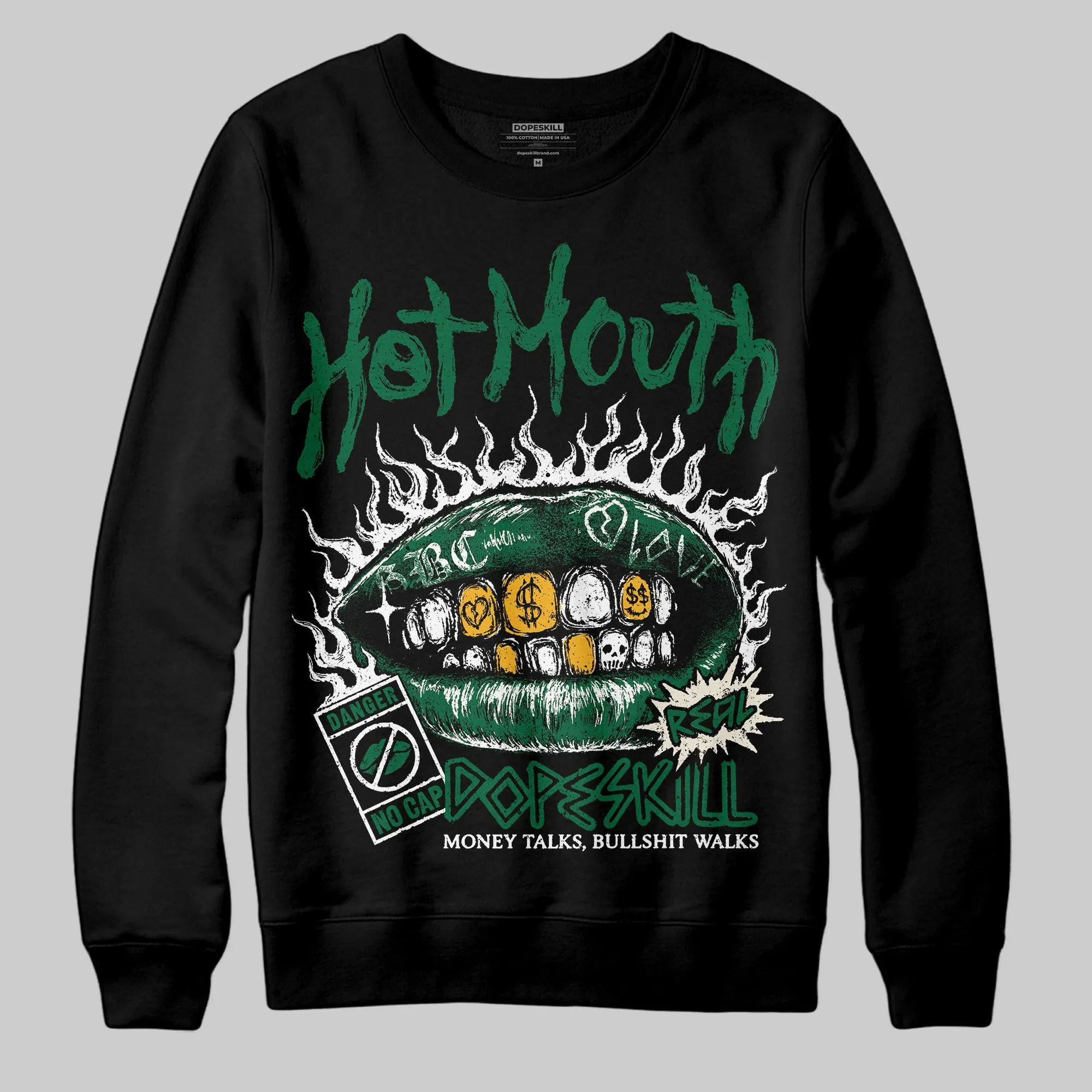 Pine Green 13s DopeSkill Sweatshirt Hot Mouth Graphic sold by DopeSkill product image thumbnail 2