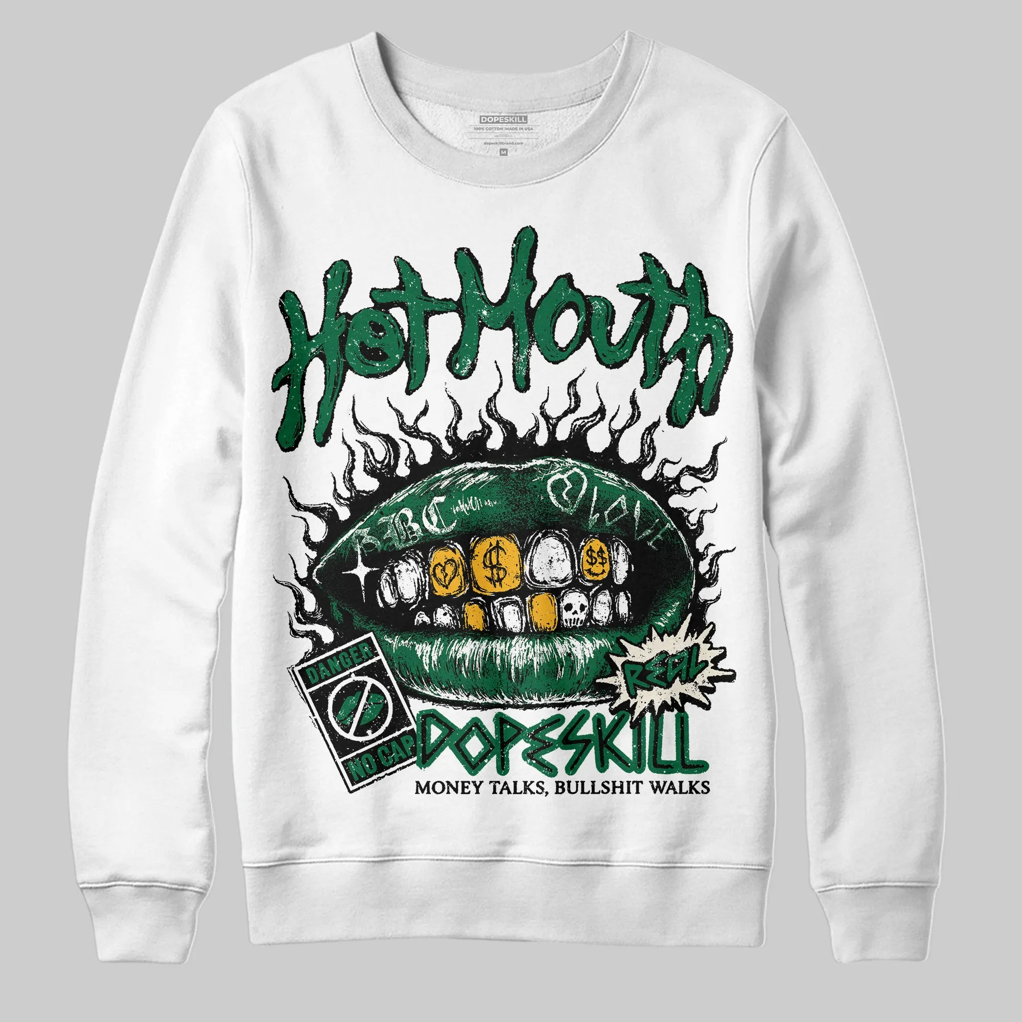 Pine Green 13s DopeSkill Sweatshirt Hot Mouth Graphic sold by DopeSkill