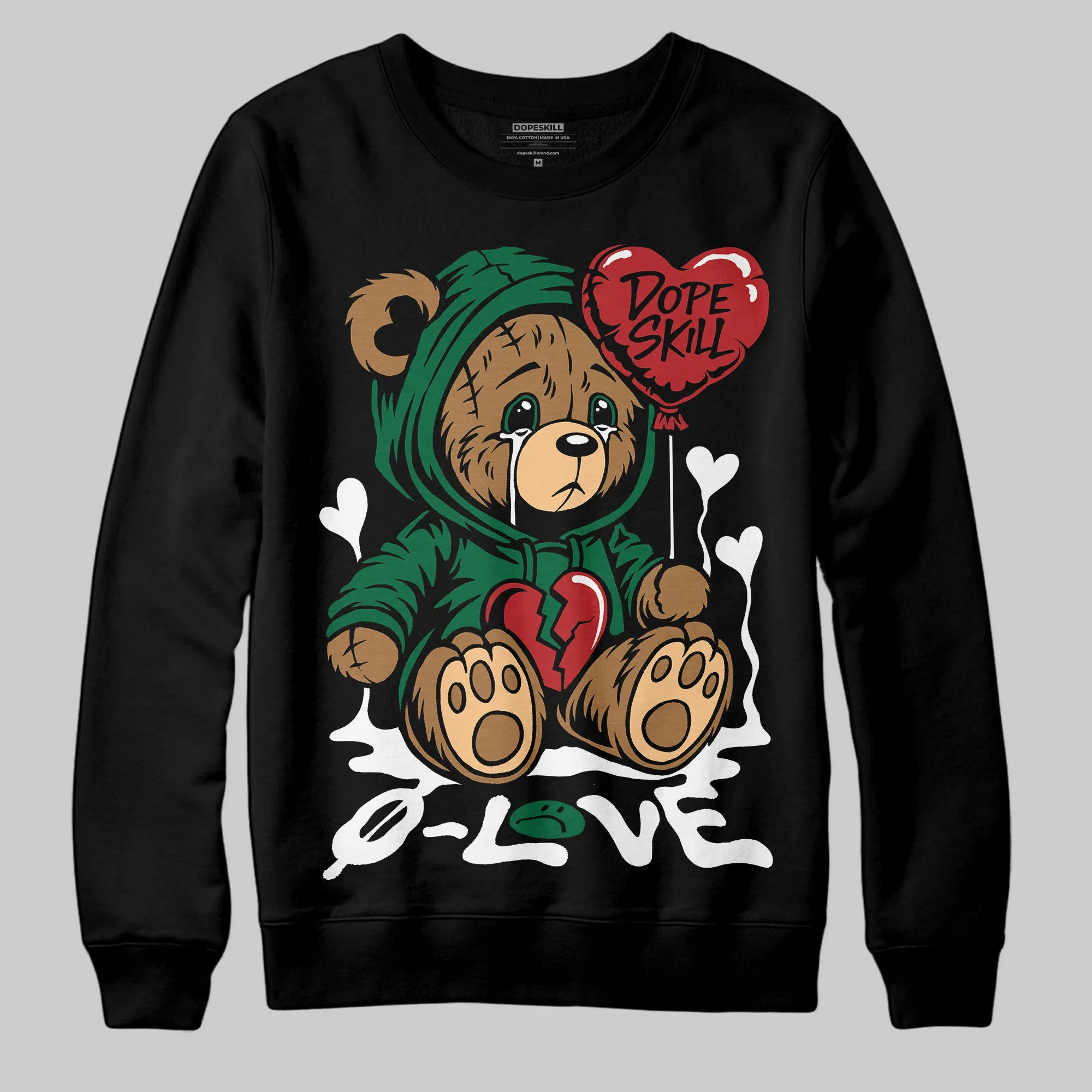 Pine Green 13s DopeSkill Sweatshirt Broken Bear Graphic sold by DopeSkill product image thumbnail 2