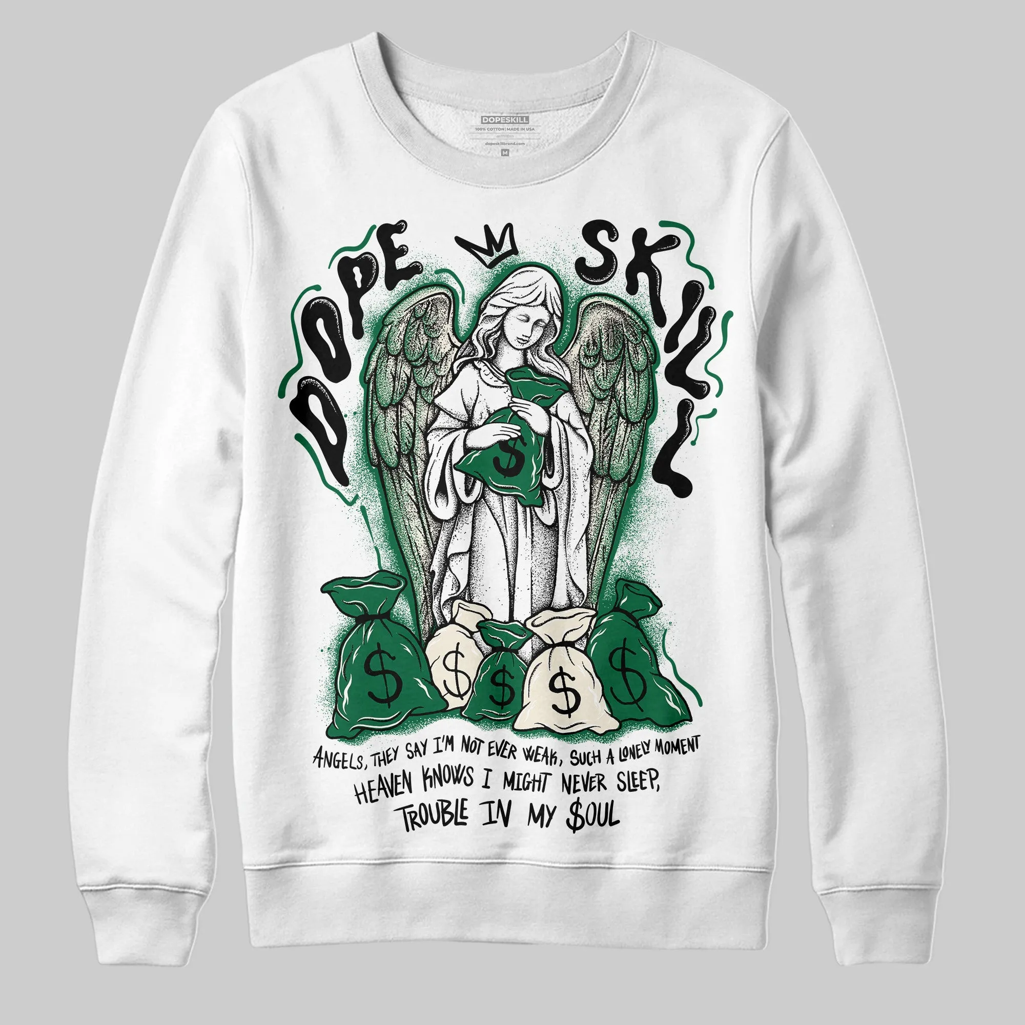 Pine Green 13s DopeSkill Sweatshirt Angels Graphic sold by DopeSkill