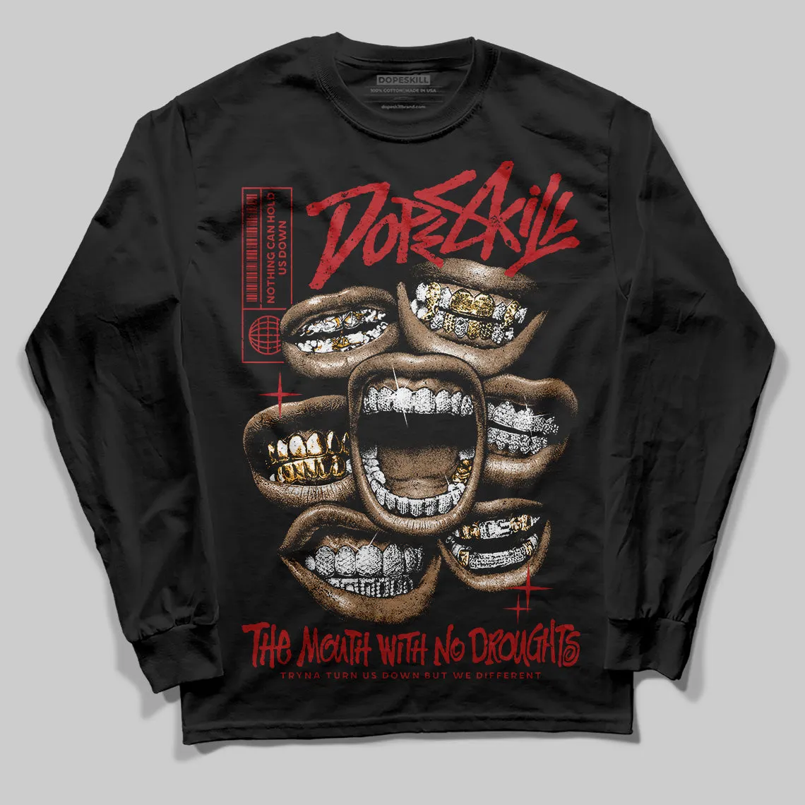 Flu Game 12s DopeSkill Long Sleeve T-Shirt The Mouth With No Droughts Graphic sold by DopeSkill