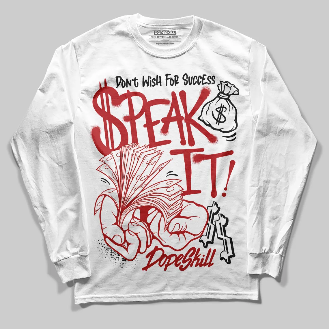 Flu Game 12s DopeSkill Long Sleeve T-Shirt Speak It Graphic sold by DopeSkill product image thumbnail 2