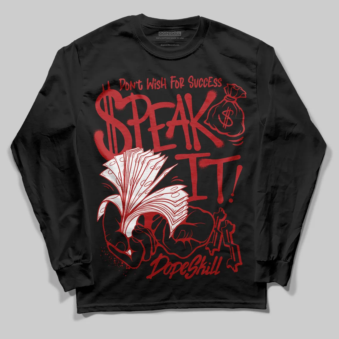 Flu Game 12s DopeSkill Long Sleeve T-Shirt Speak It Graphic sold by DopeSkill