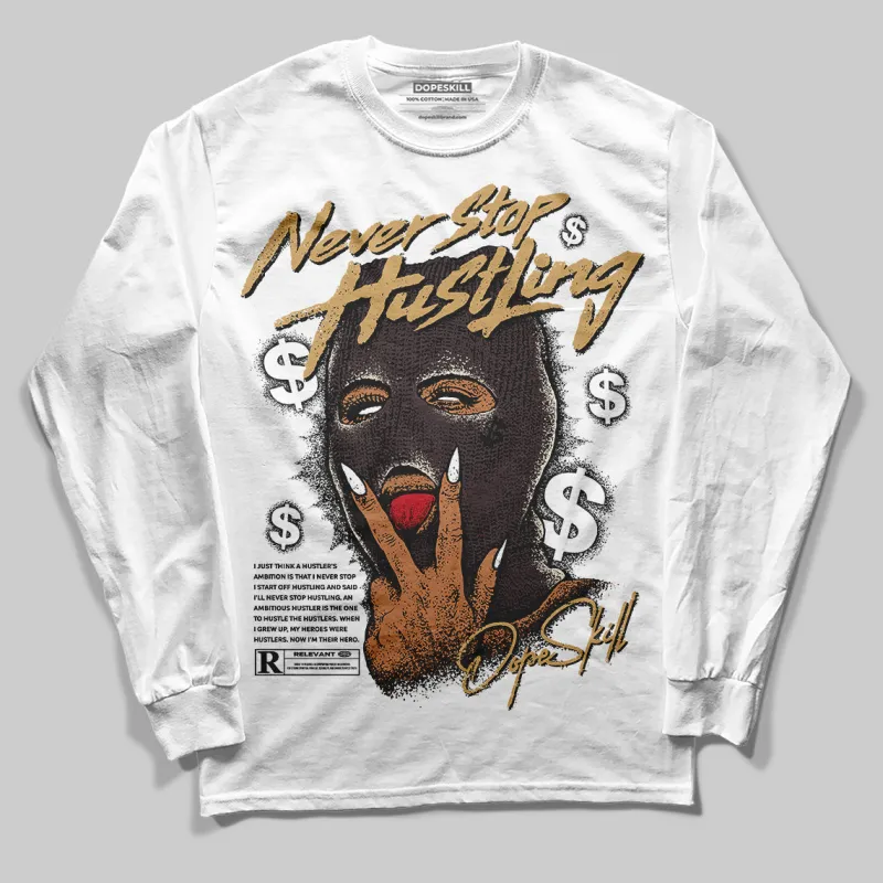 Runner 2.0 Sneakers Brown Fabric DopeSkill Long Sleeve T-Shirt Never Stop Hustling Graphic sold by DopeSkill