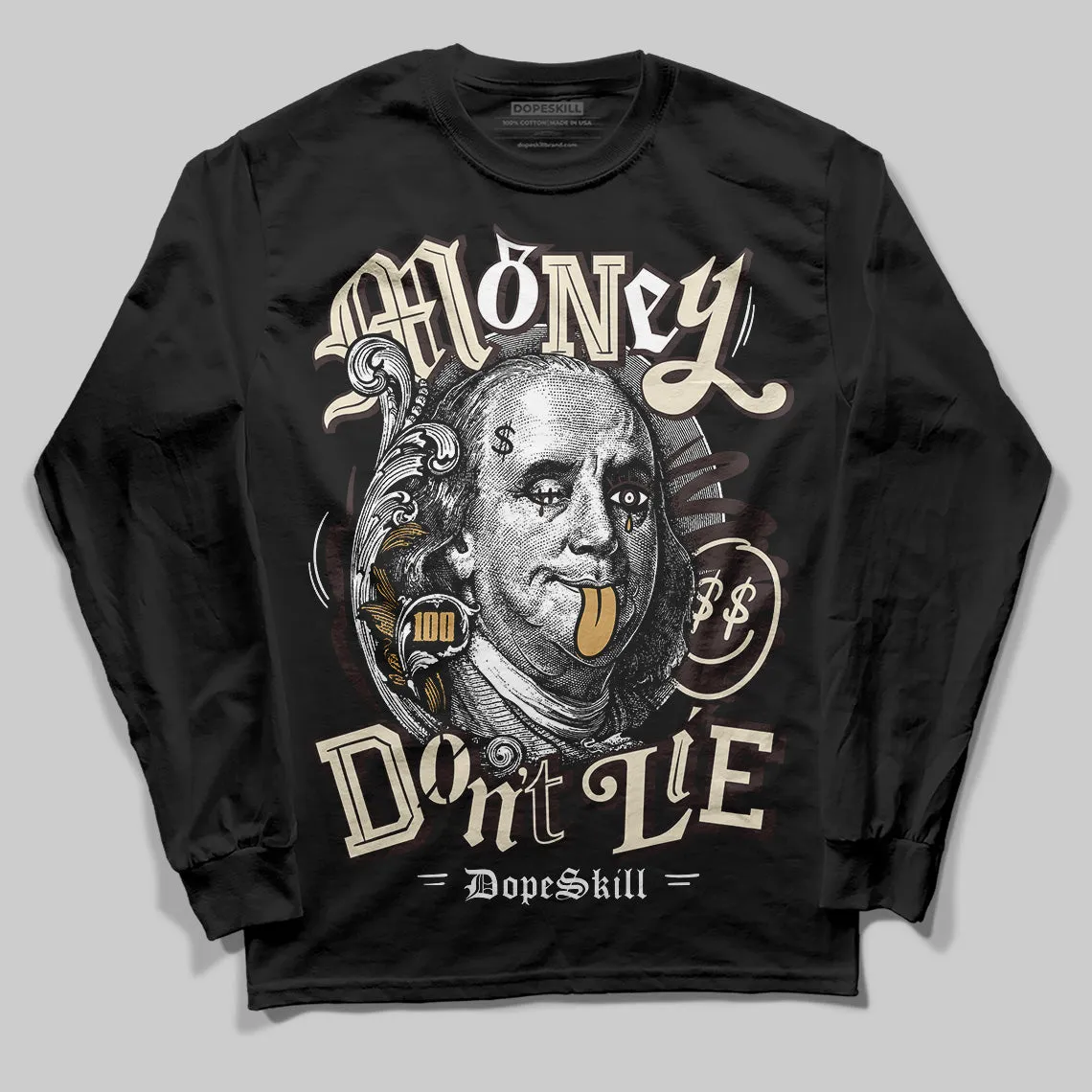 Runner 2.0 Sneakers Brown Fabric DopeSkill Long Sleeve T-Shirt Money Don't Lie Graphic sold by DopeSkill product image thumbnail 2