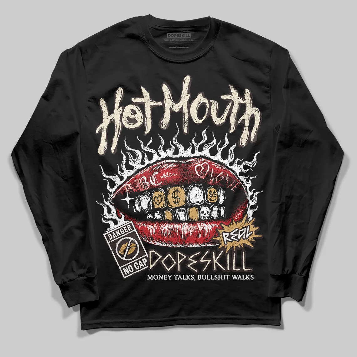 Runner 2.0 Sneakers Brown Fabric DopeSkill Long Sleeve T-Shirt Hot Mouth Graphic sold by DopeSkill product image thumbnail 2