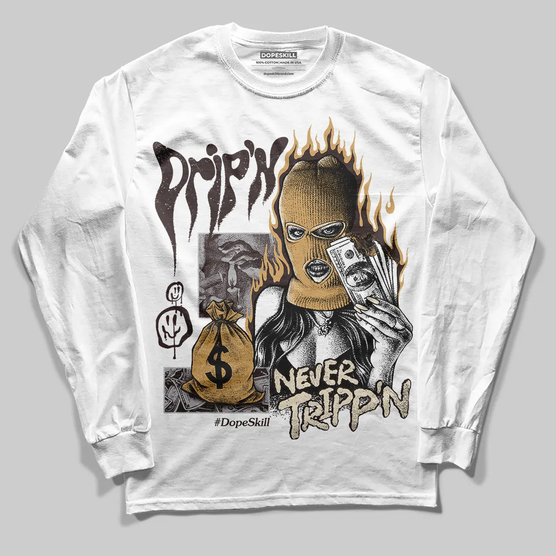 Runner 2.0 Sneakers Brown Fabric DopeSkill Long Sleeve T-Shirt Drip'n Never Tripp'n Graphic sold by DopeSkill