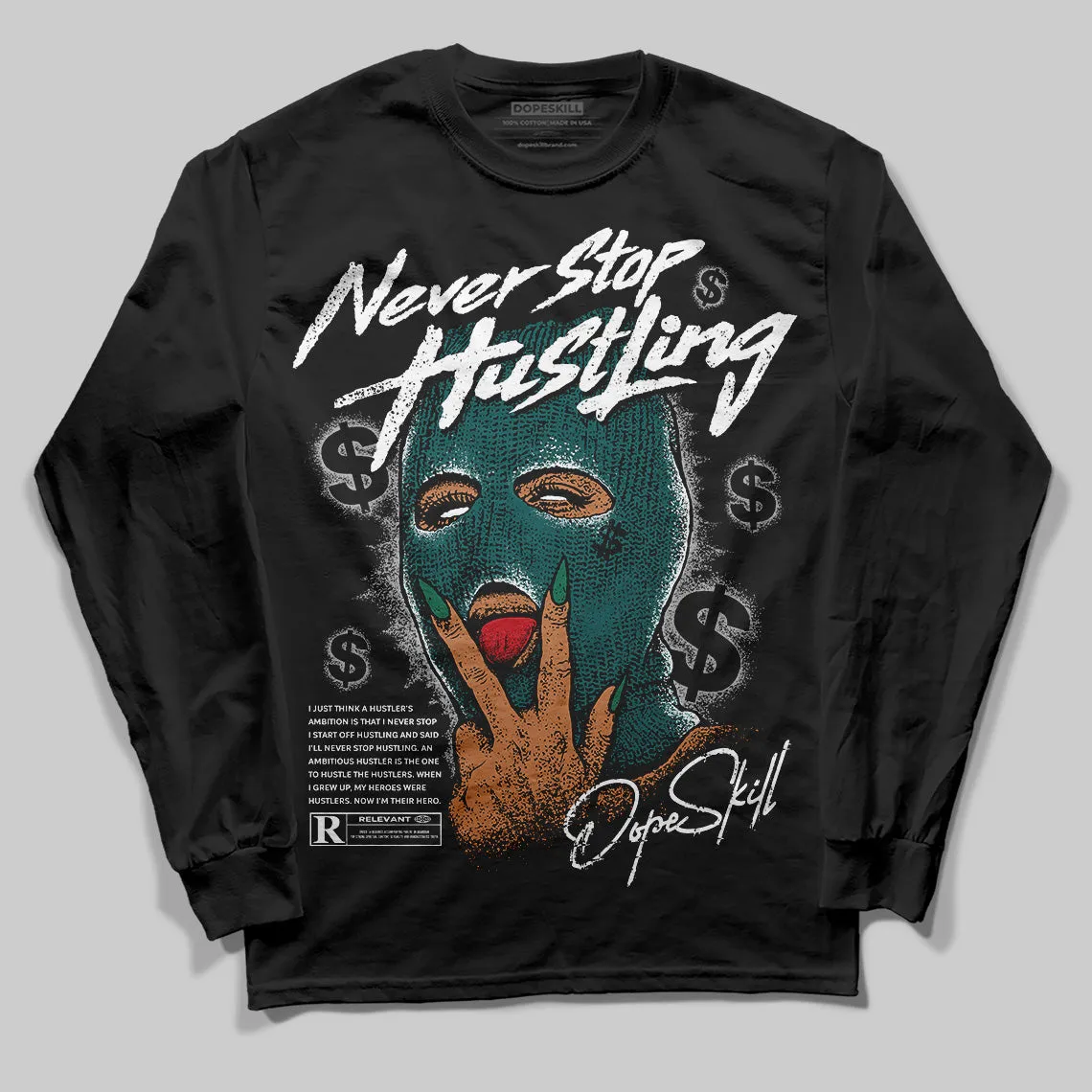 Gel 1130 White Dark Neptune DopeSkill Long Sleeve T-Shirt Never Stop Hustling Graphic sold by DopeSkill product image thumbnail 2