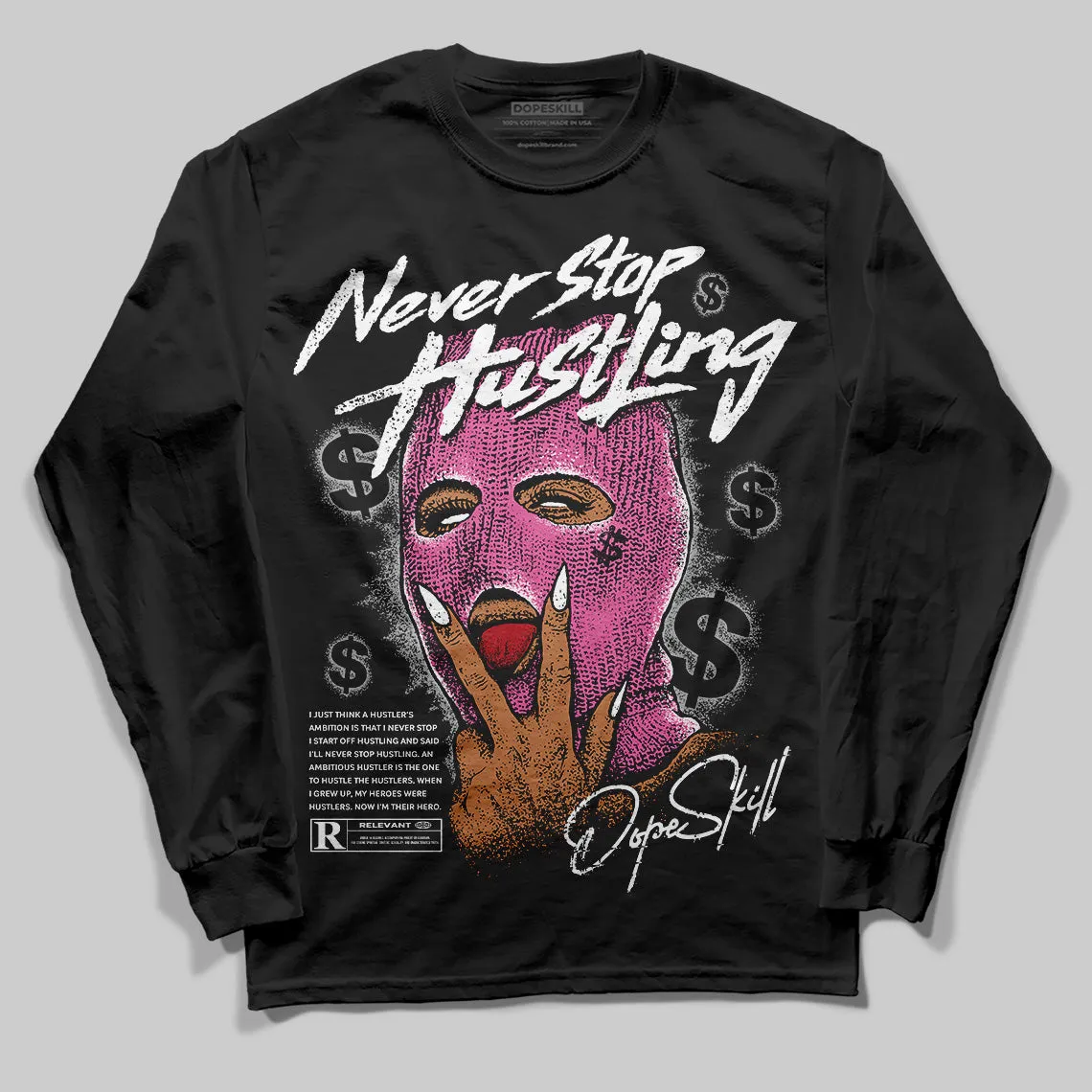 Kayano 14 Cream Sweet Pink DopeSkill Long Sleeve T-Shirt Never Stop Hustling Graphic sold by DopeSkill product image thumbnail 2