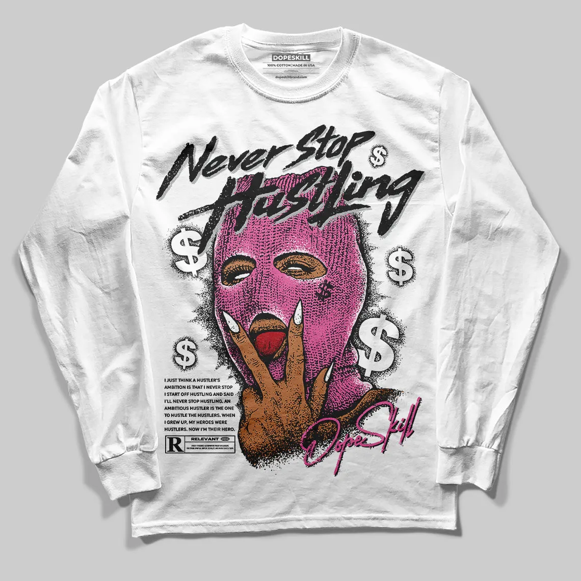 Kayano 14 Cream Sweet Pink DopeSkill Long Sleeve T-Shirt Never Stop Hustling Graphic sold by DopeSkill