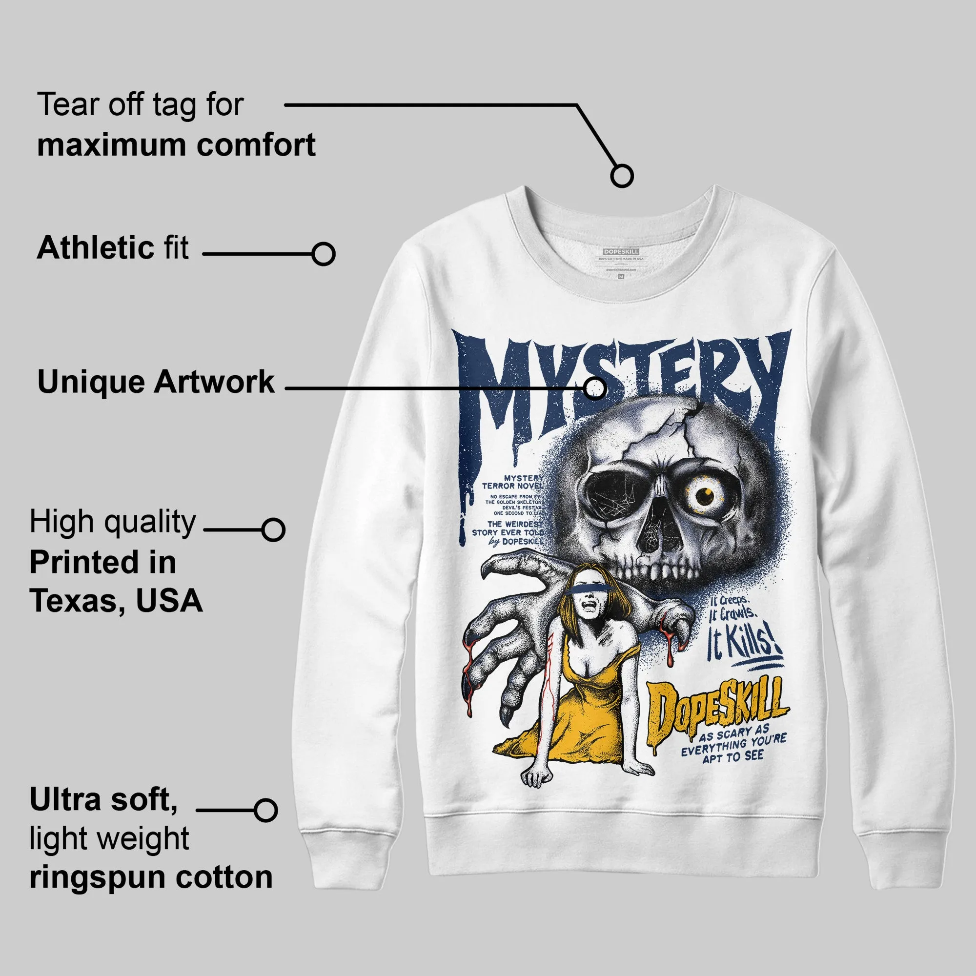 Retro Dunk From Above 4s DopeSkill Sweatshirt Mystery Ghostly Grasp Graphic sold by DopeSkill product image thumbnail 3