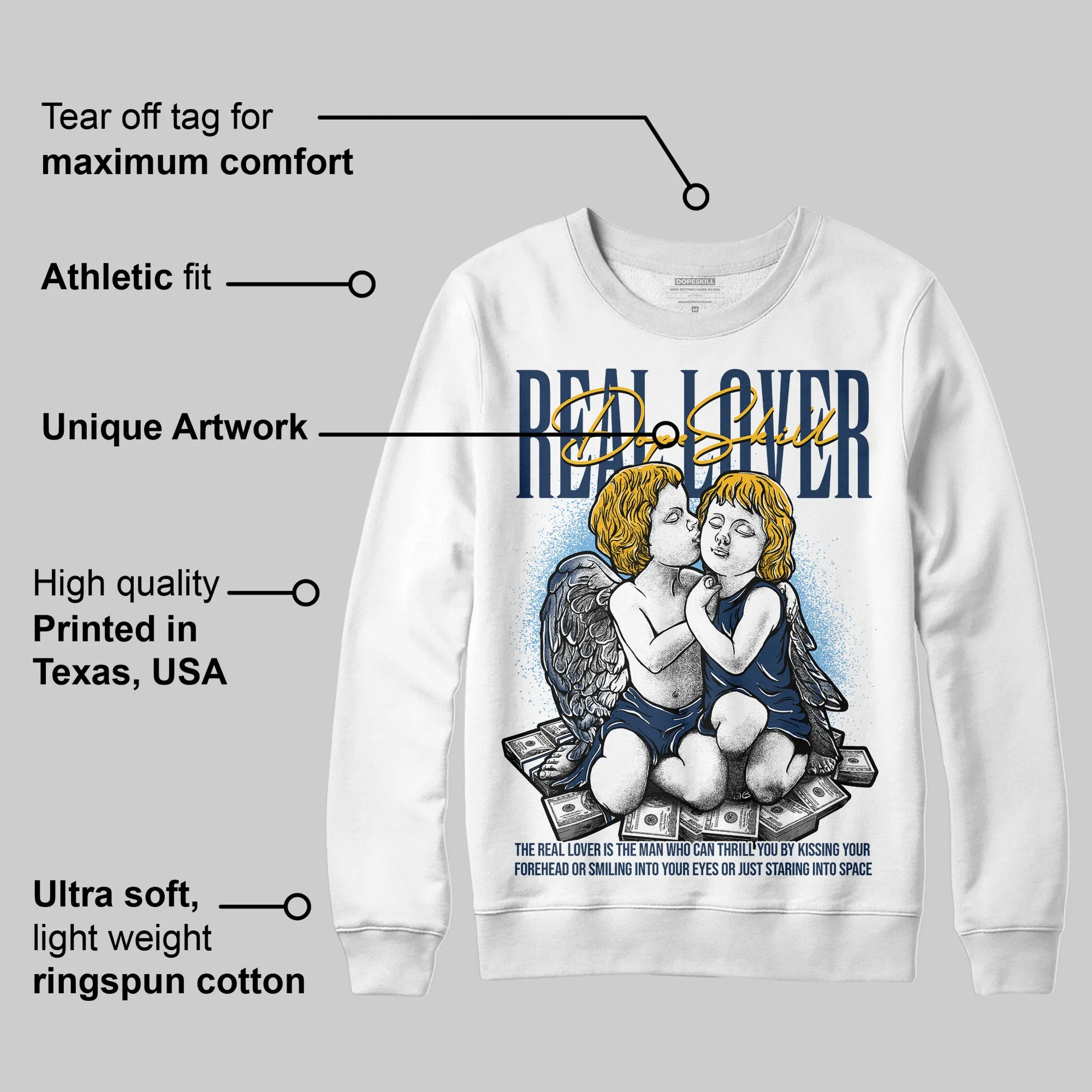 Retro Dunk From Above 4s DopeSkill Sweatshirt Real Lover Graphic sold by DopeSkill product image thumbnail 3