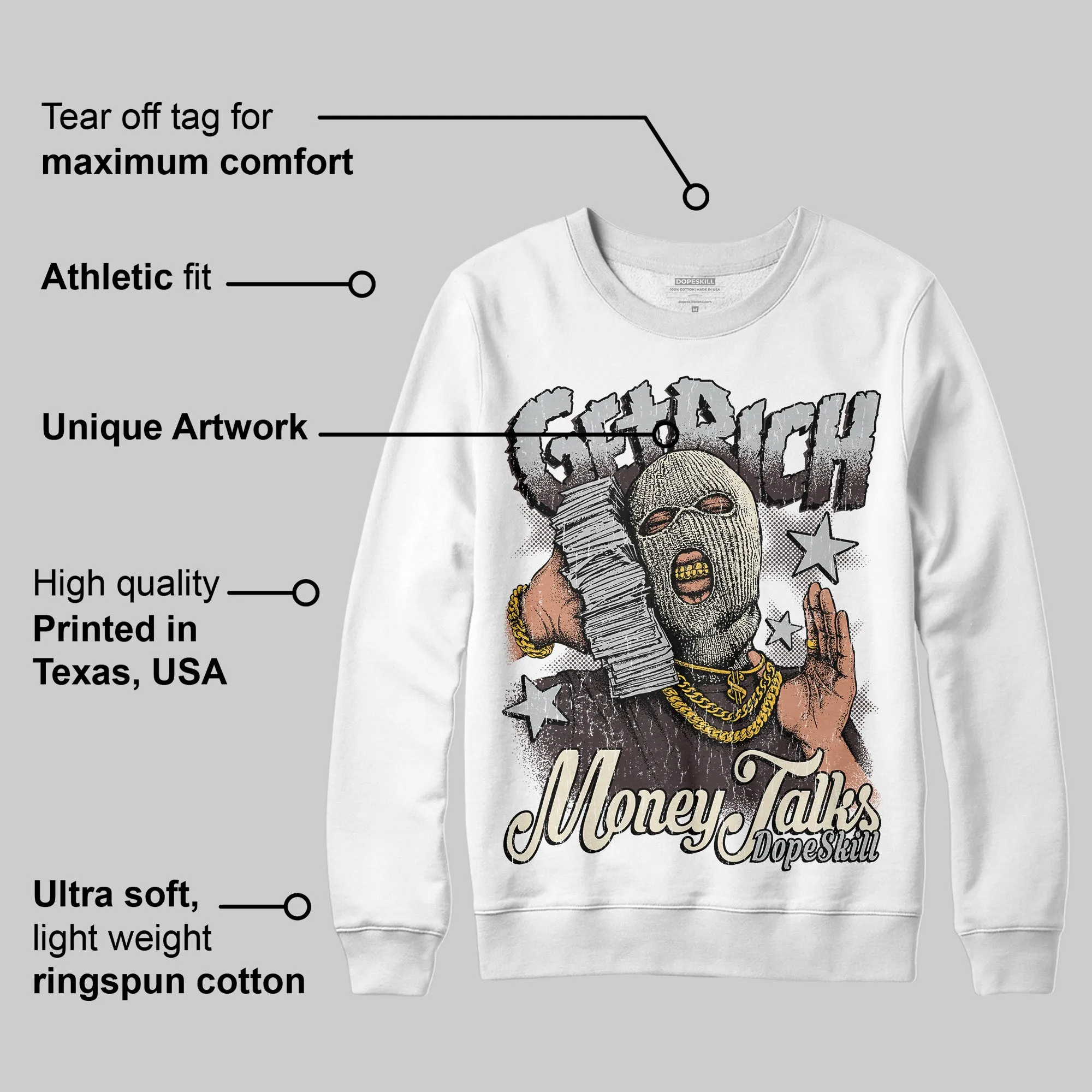 Runner 2.0 Sneakers Brown Fabric DopeSkill Sweatshirt Get Rich Graphic sold by DopeSkill product image thumbnail 3