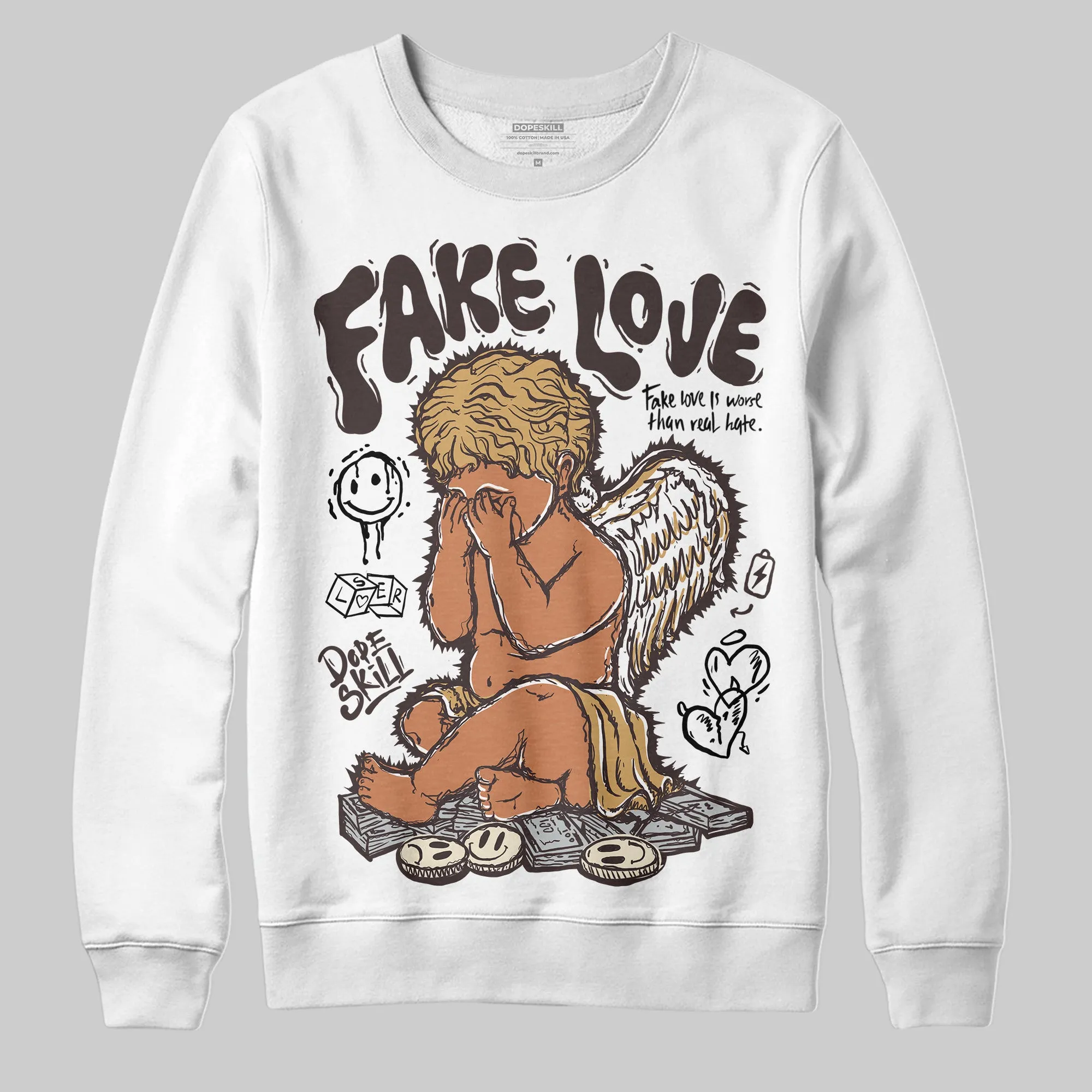 Runner 2.0 Sneakers Brown Fabric DopeSkill Sweatshirt False Love Graphic sold by DopeSkill