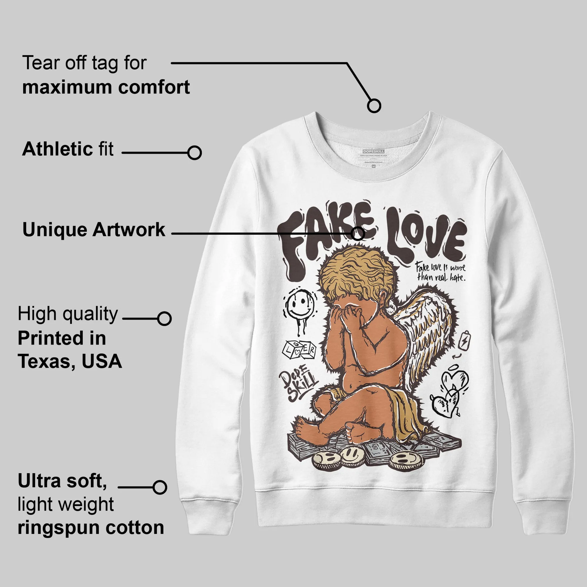 Runner 2.0 Sneakers Brown Fabric DopeSkill Sweatshirt False Love Graphic sold by DopeSkill product image thumbnail 3