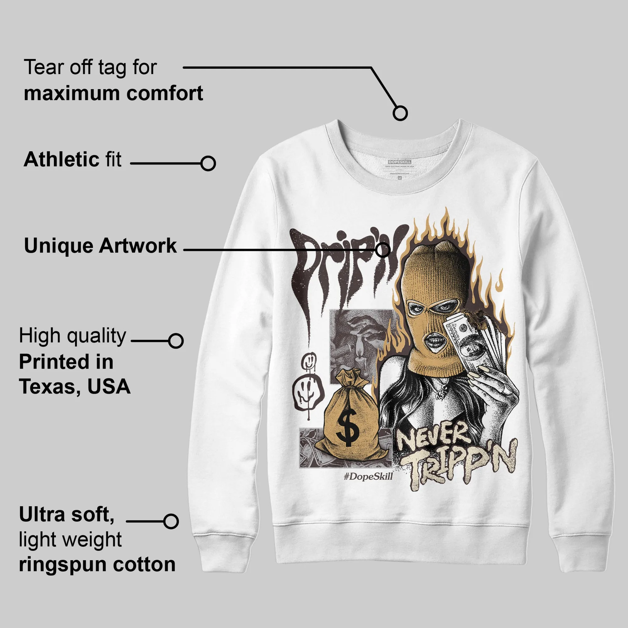 Runner 2.0 Sneakers Brown Fabric DopeSkill Sweatshirt Drip'n Never Tripp'n Graphic sold by DopeSkill product image thumbnail 3