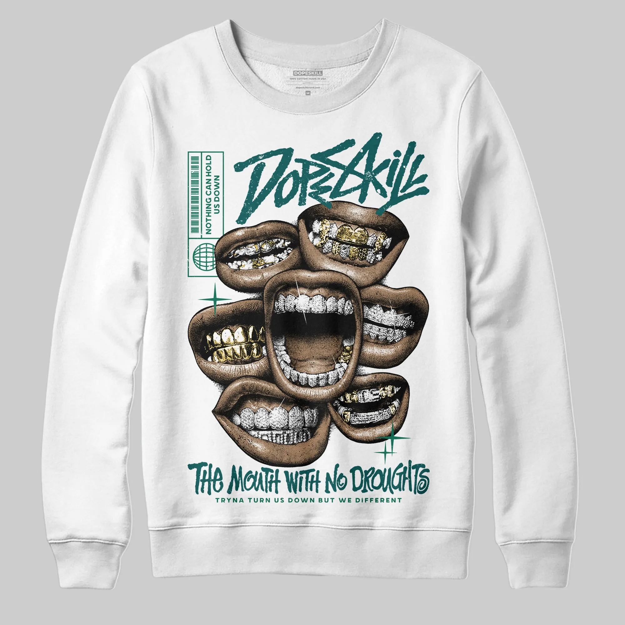 Gel 1130 White Dark Neptune DopeSkill Sweatshirt The Mouth With No Droughts Graphic sold by DopeSkill