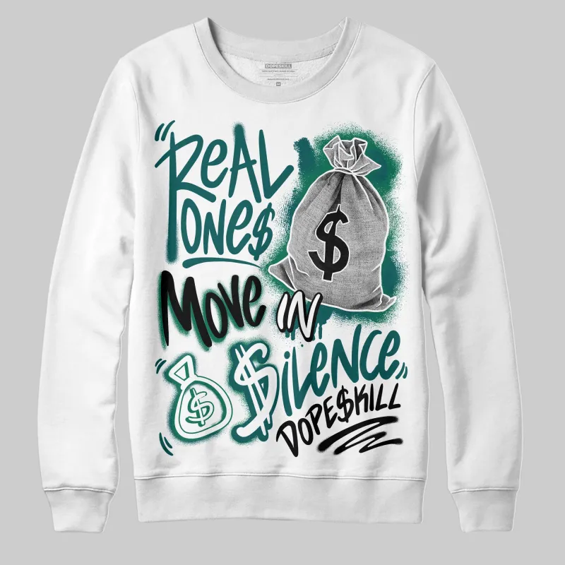 Gel 1130 White Dark Neptune DopeSkill Sweatshirt Real Ones Move In Silence Graphic sold by DopeSkill
