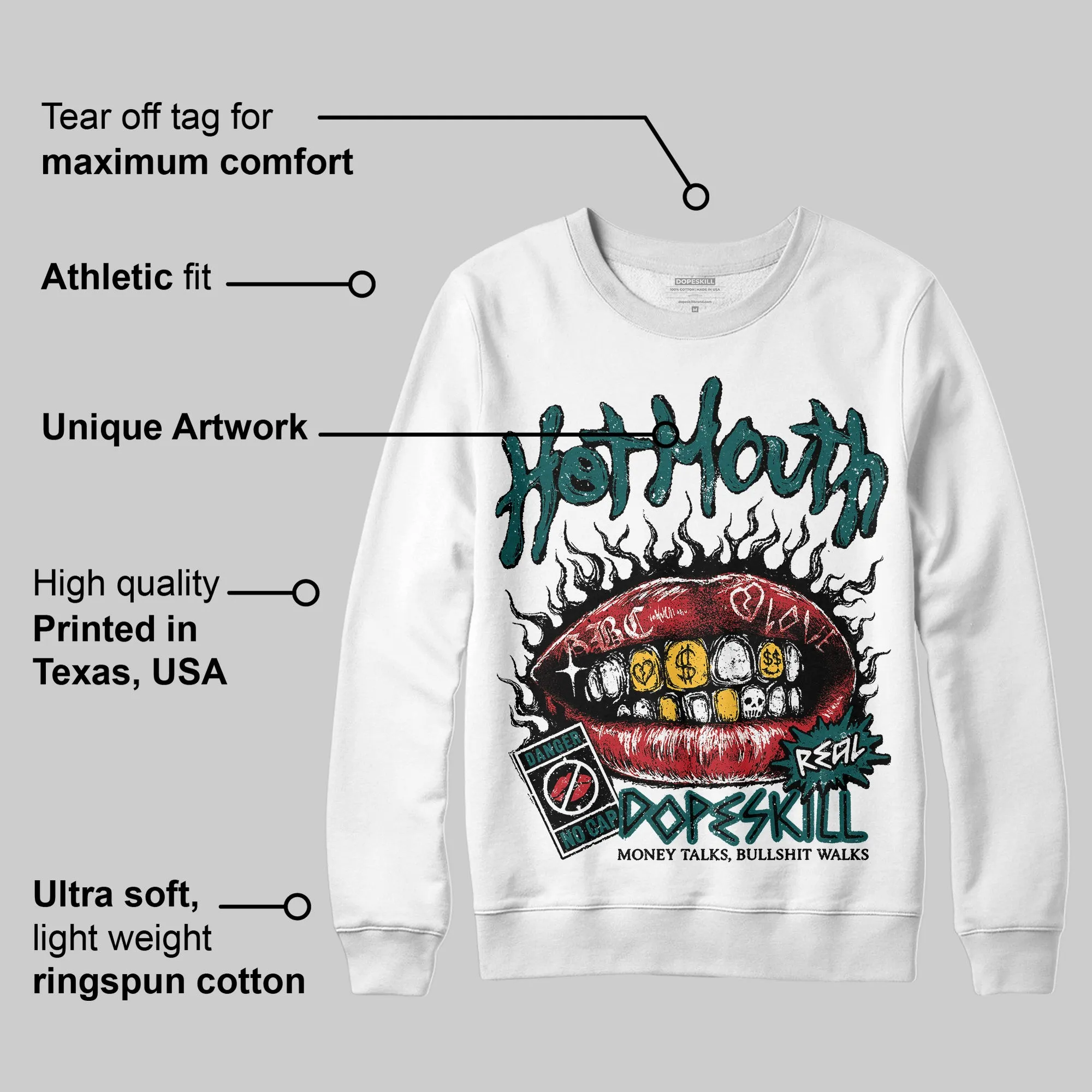 Gel 1130 White Dark Neptune DopeSkill Sweatshirt Hot Mouth Graphic sold by DopeSkill product image thumbnail 3