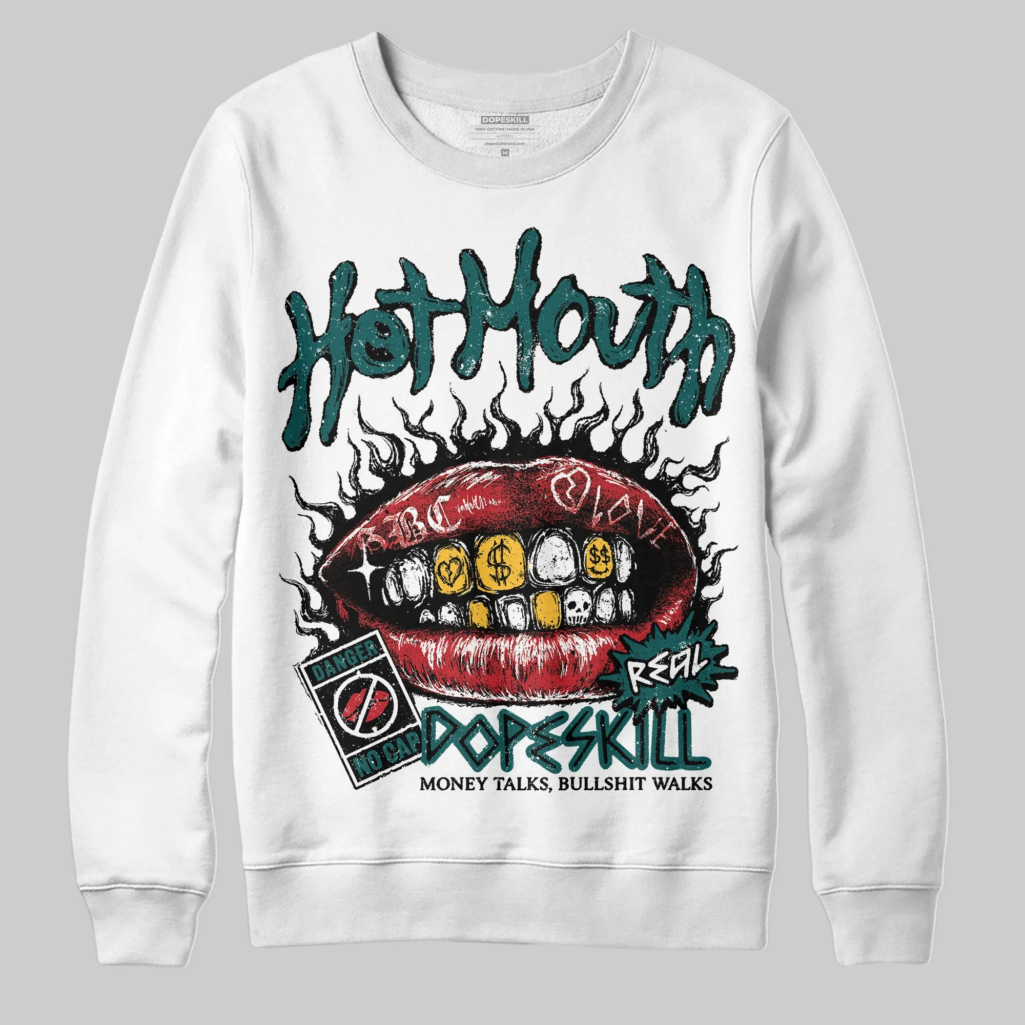 Gel 1130 White Dark Neptune DopeSkill Sweatshirt Hot Mouth Graphic sold by DopeSkill