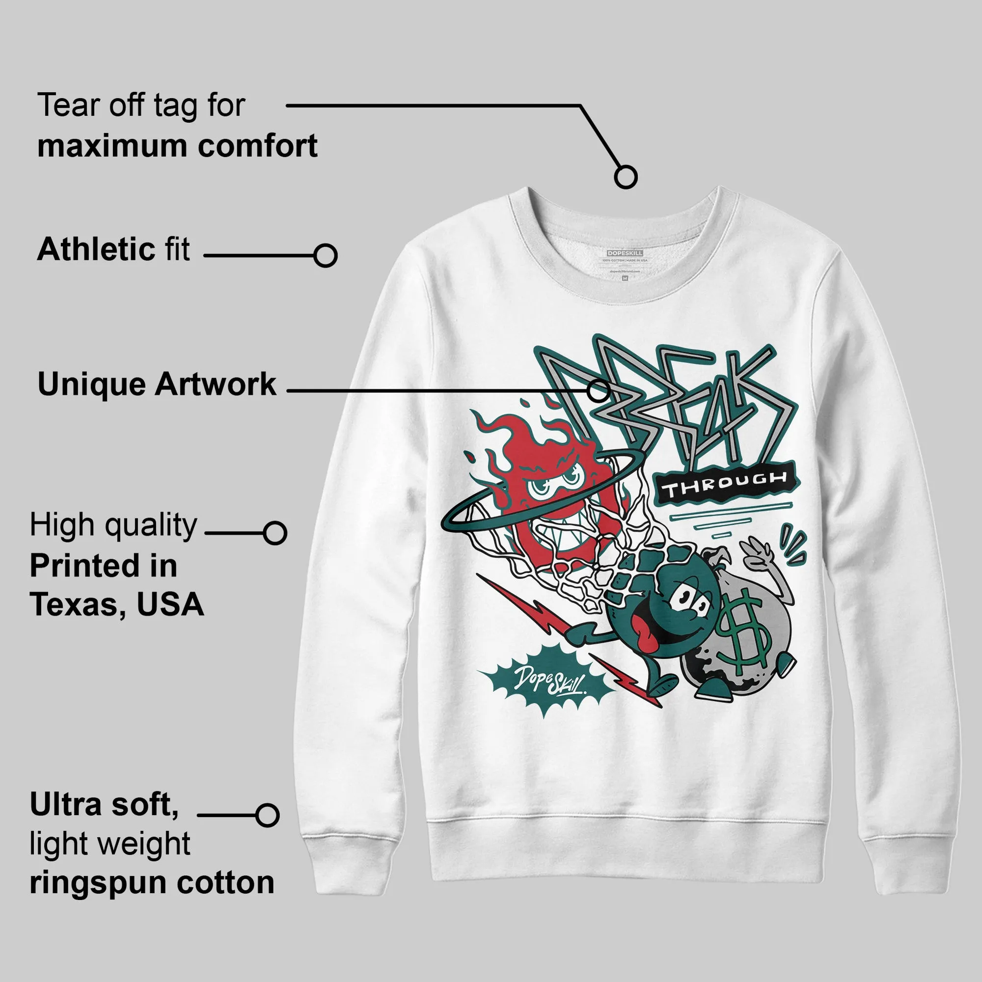 Gel 1130 White Dark Neptune DopeSkill Sweatshirt Break Through Graphic sold by DopeSkill product image thumbnail 3