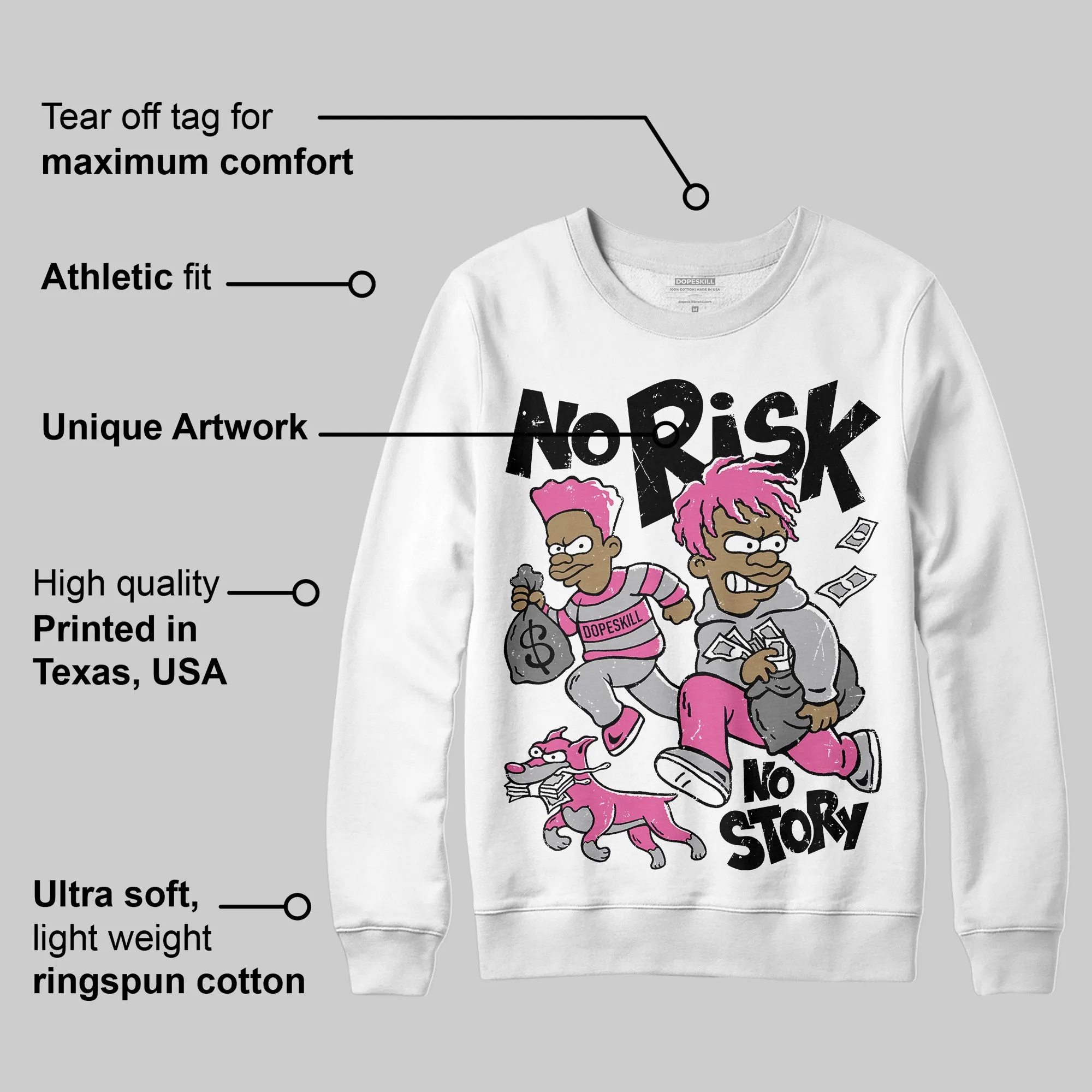 Kayano 14 Cream Sweet Pink DopeSkill Sweatshirt No Risk No Story Graphic sold by DopeSkill product image thumbnail 3