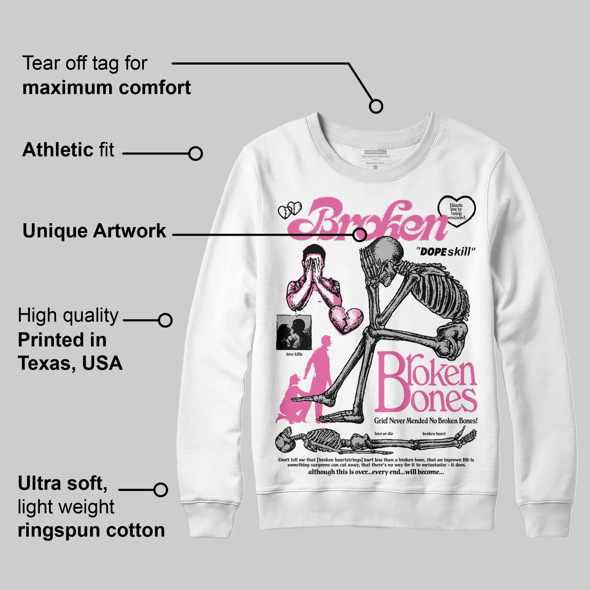 Kayano 14 Cream Sweet Pink DopeSkill Sweatshirt Broken Bones Graphic sold by DopeSkill product image thumbnail 3
