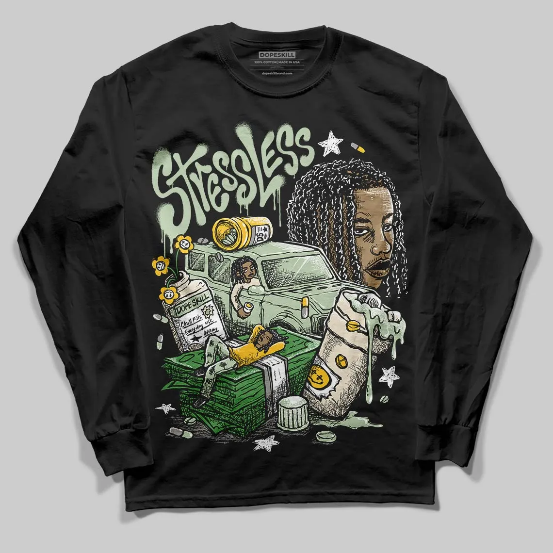 Seafoam 4s 2025 DopeSkill Long Sleeve T-Shirt Stressless Graphic sold by DopeSkill