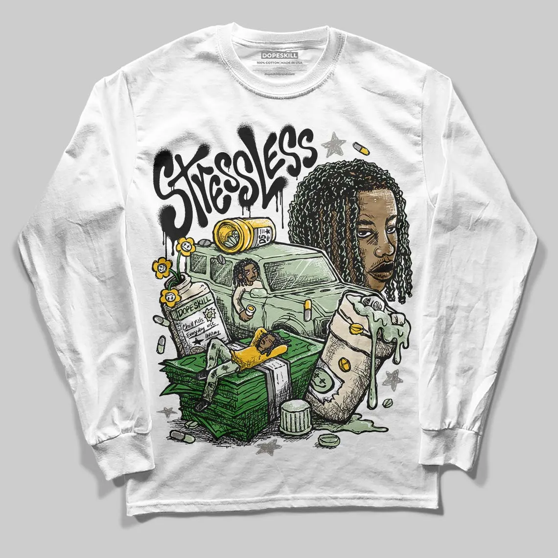 Seafoam 4s 2025 DopeSkill Long Sleeve T-Shirt Stressless Graphic sold by DopeSkill product image thumbnail 2
