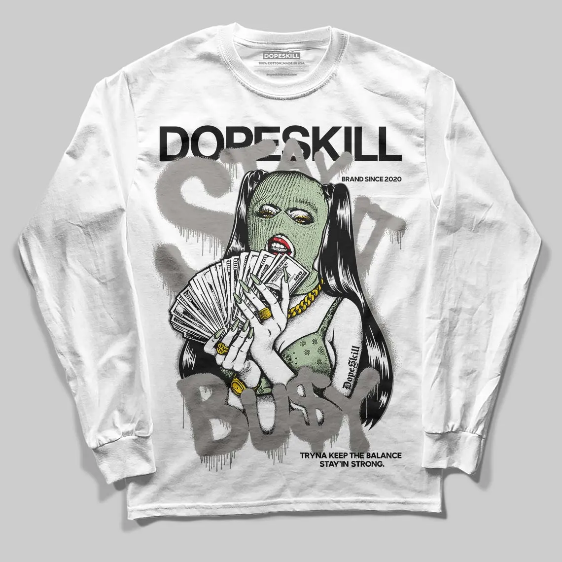 Seafoam 4s 2025 DopeSkill Long Sleeve T-Shirt Stay It Busy Graphic sold by DopeSkill product image thumbnail 2